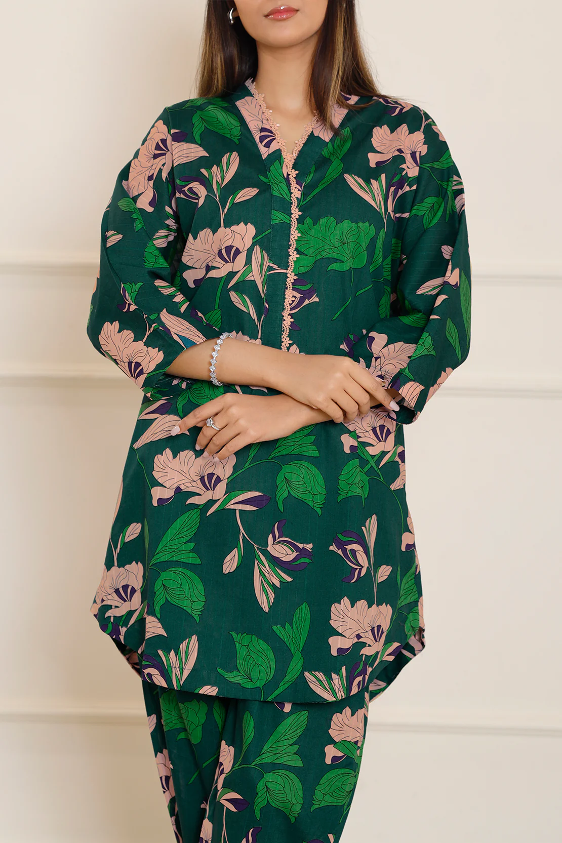 Printed Lawn Stitched Shirt - Image 3
