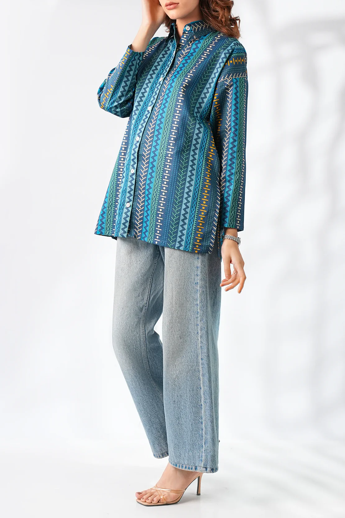 Printed Lawn Stitched Shirt - Image 4