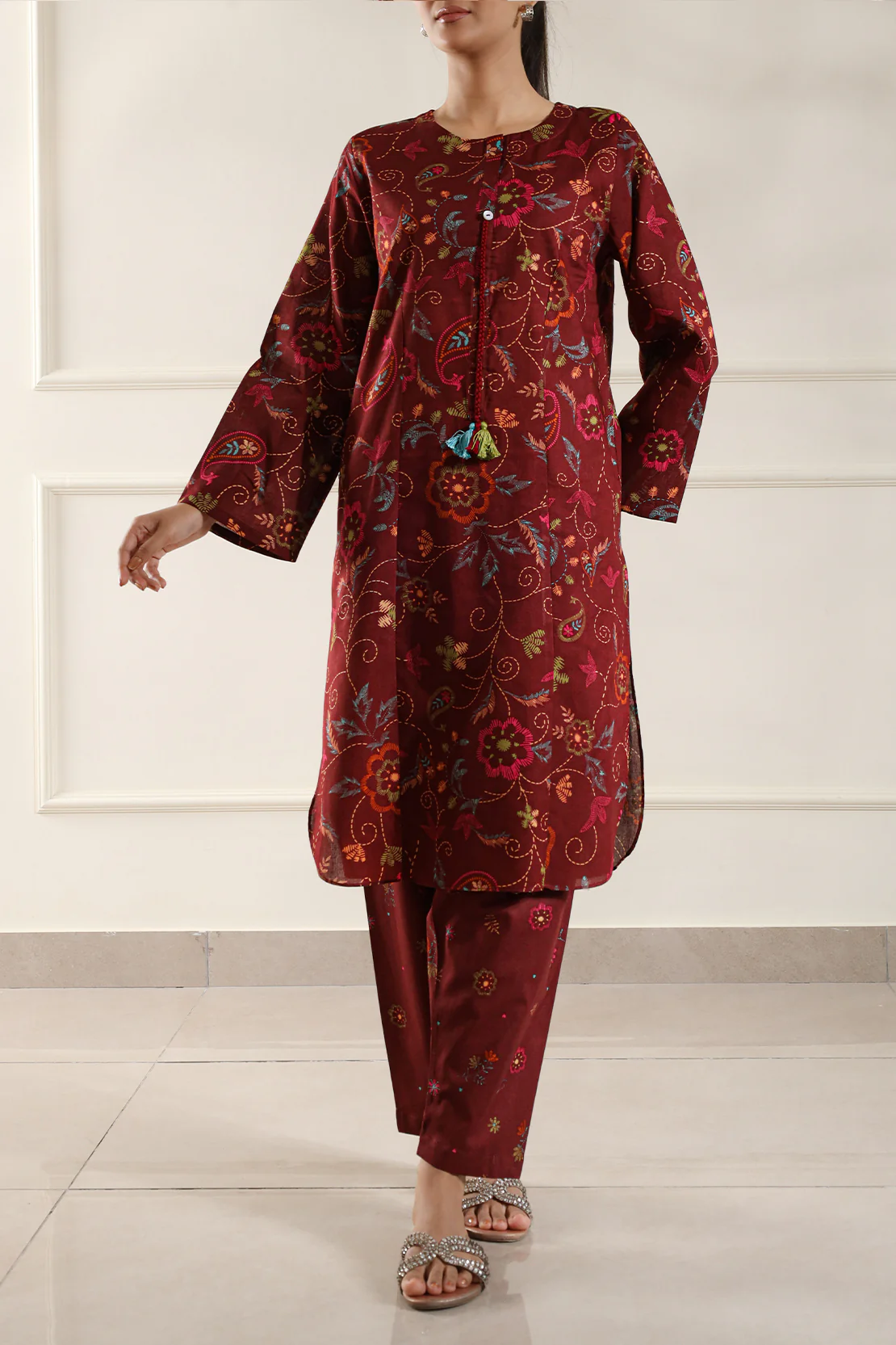 Printed Lawn Stitched Shirt - Image 4