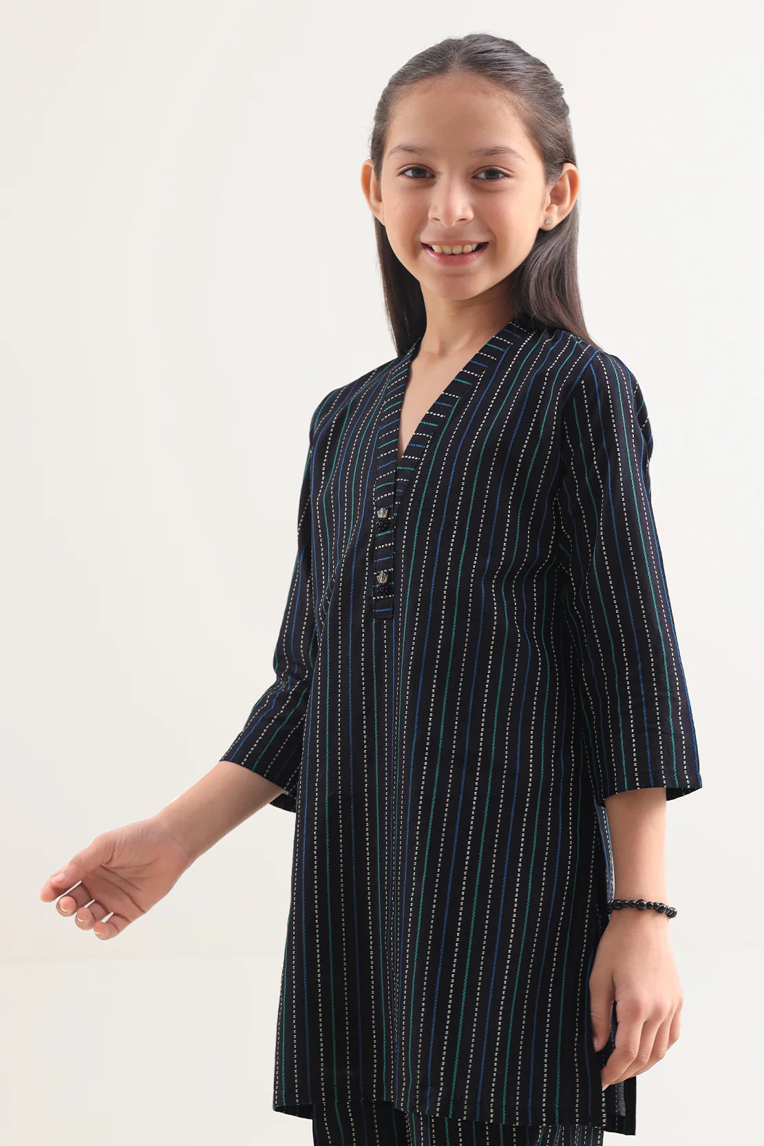 Cotton Jacquard Stitched Shirt For Kids - Image 4
