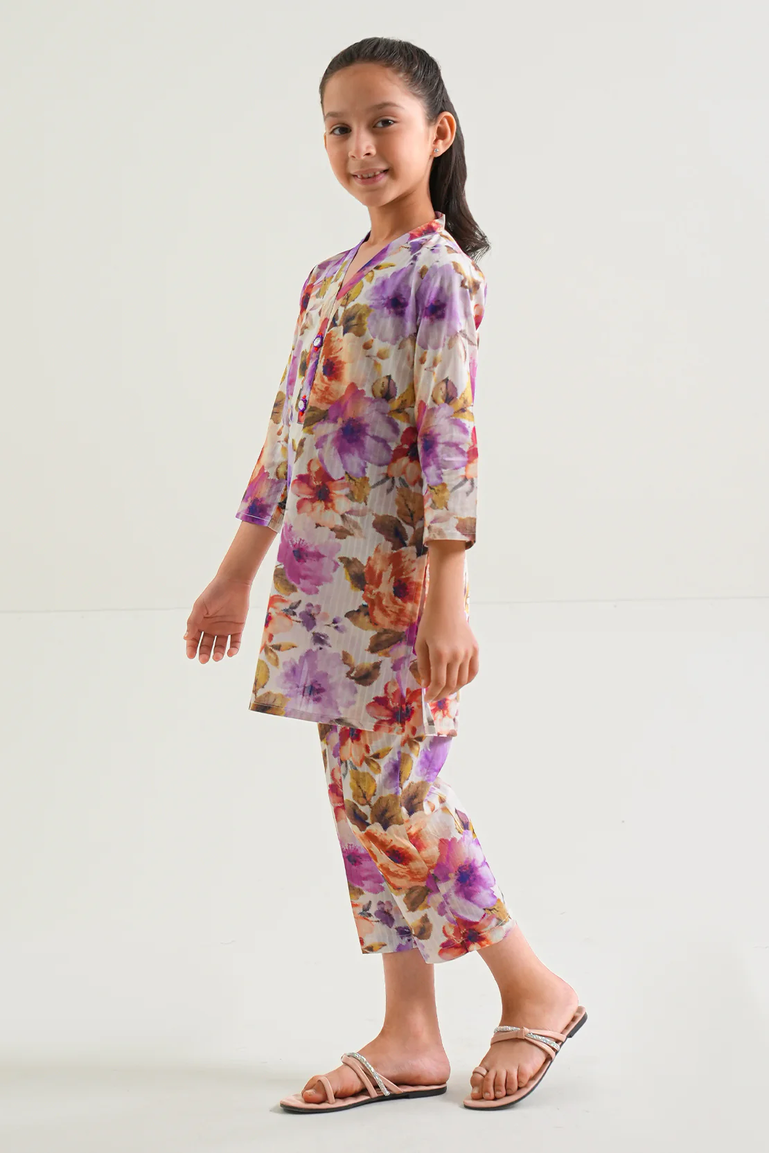 Printed Lawn Stitched Shirt For Kids - Image 3