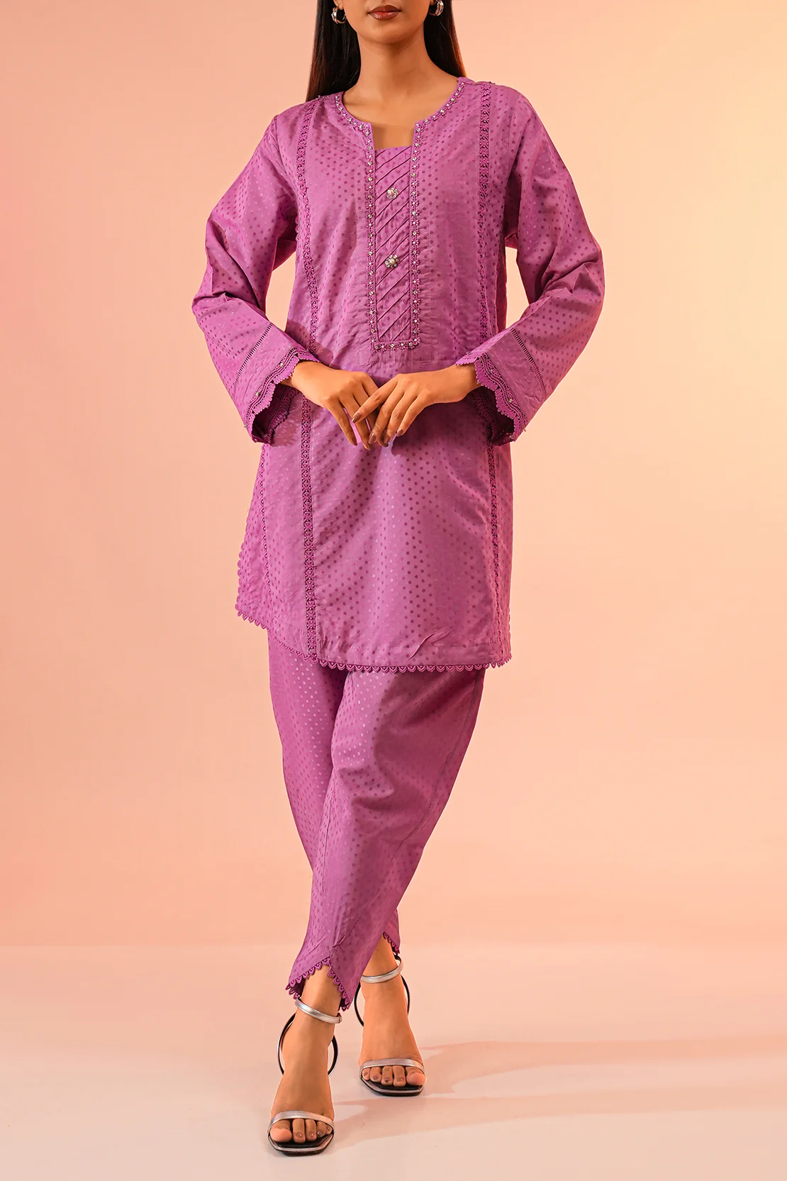 Self Jacquard Stitched Shirt - Image 3