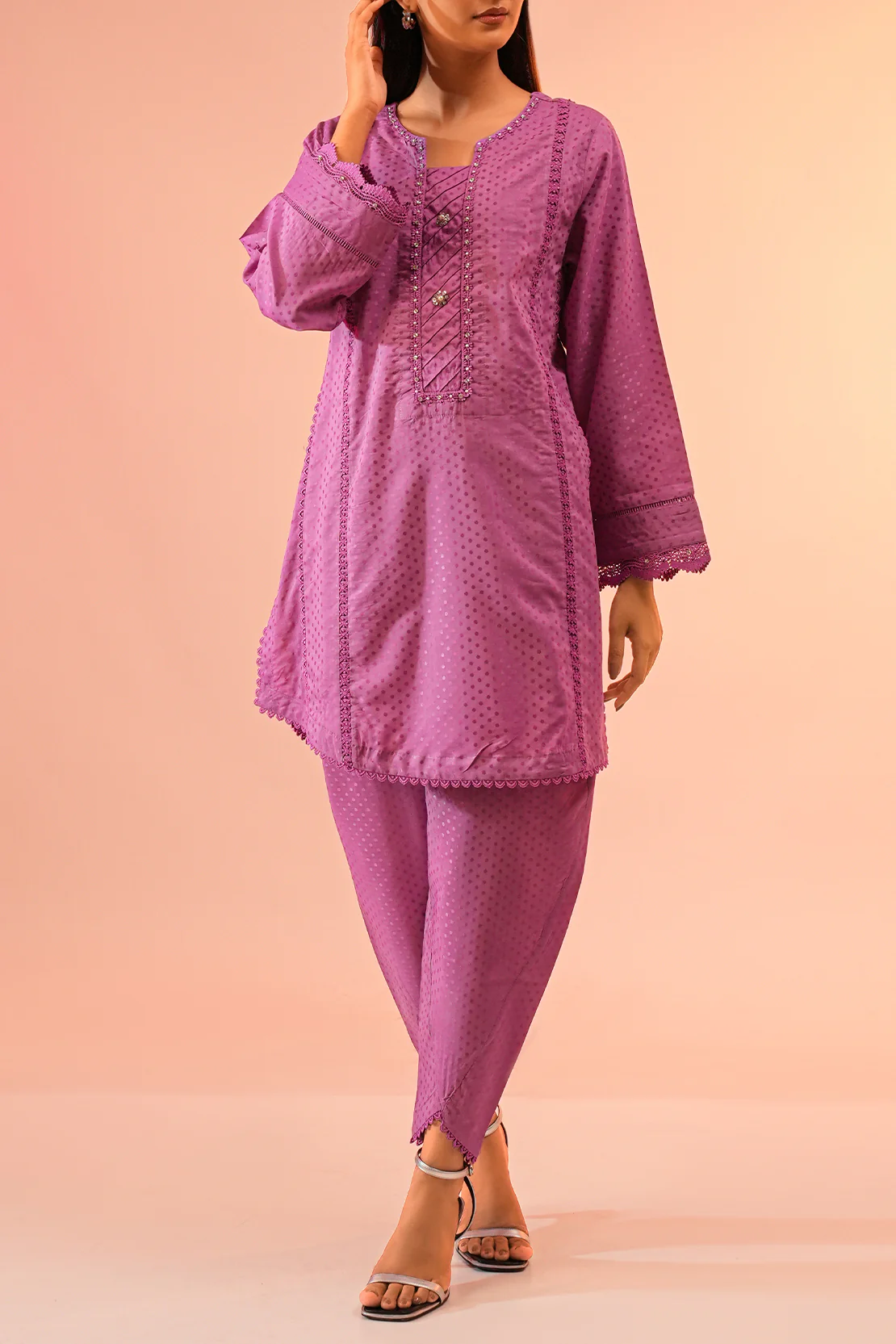 Self Jacquard Stitched Shirt - Image 4