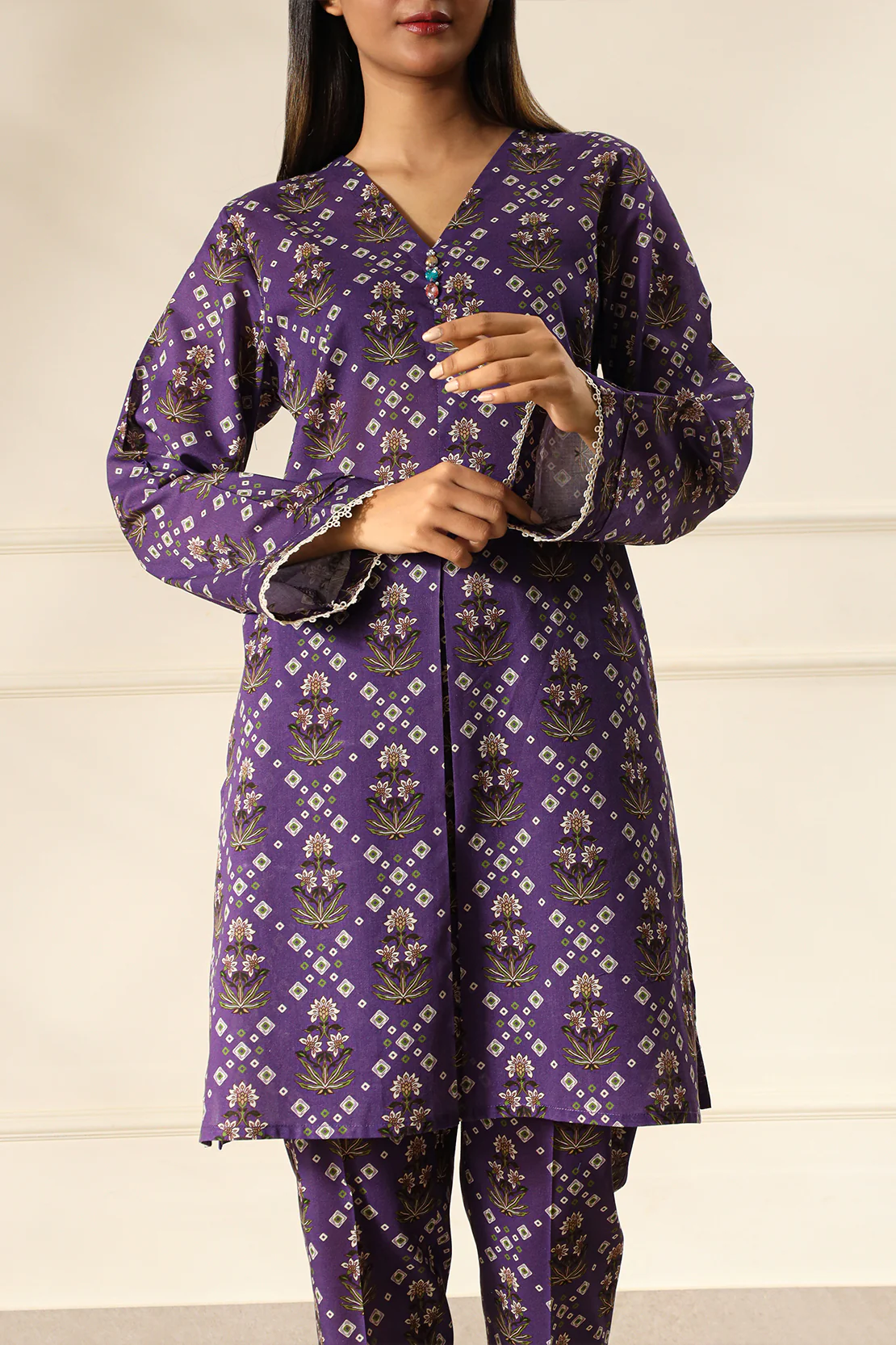 Printed Lawn Stitched Shirt - Image 2