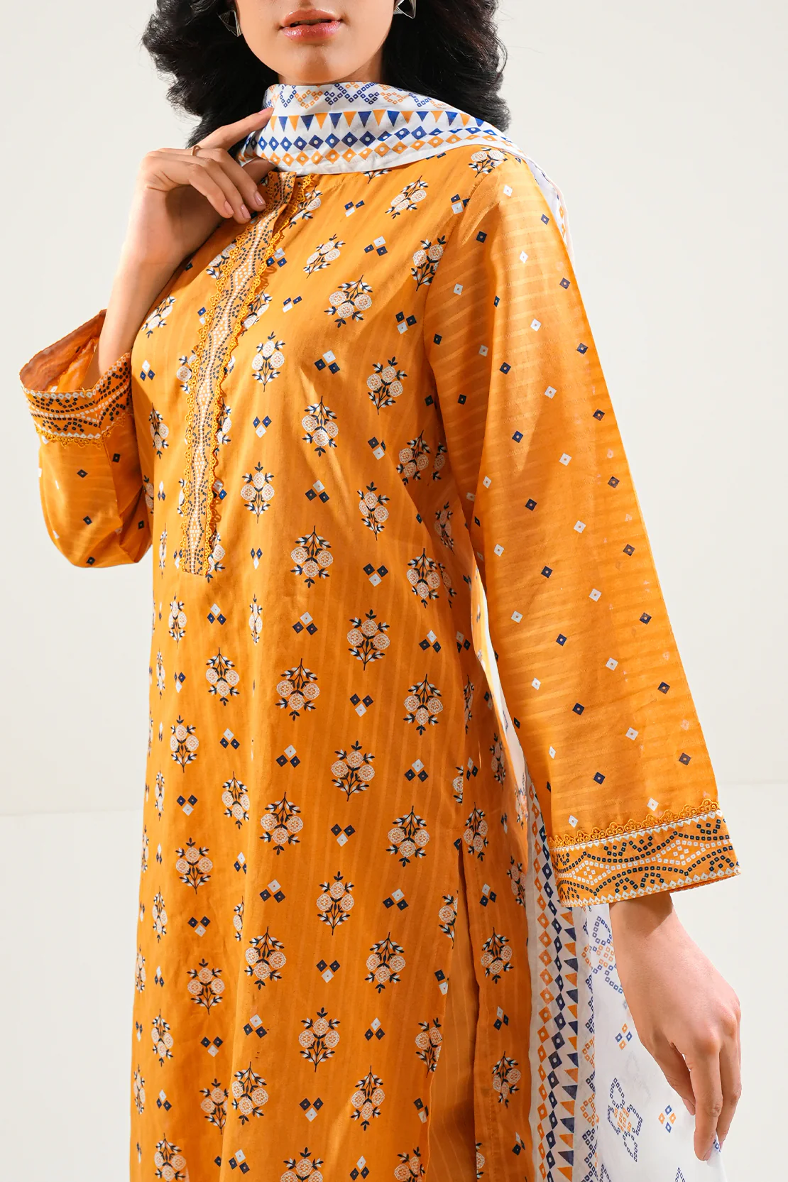 Printed Lawn Stitched Shirt - Image 4