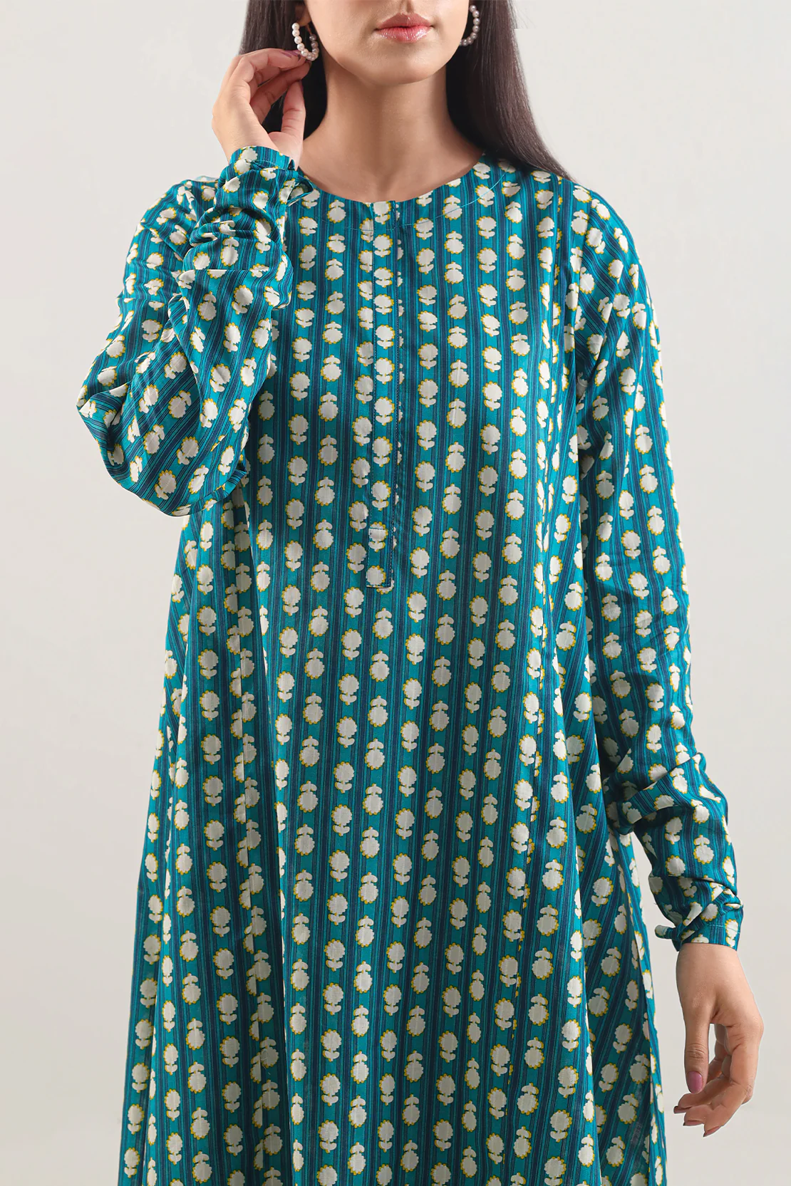Printed Lawn Stitched Shirt - Image 4