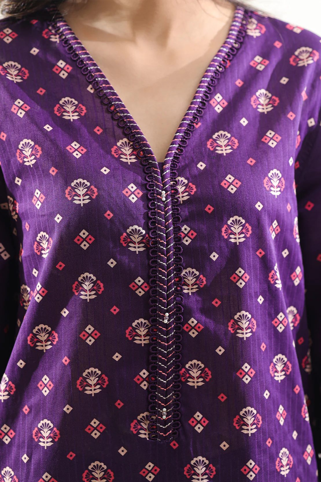 Printed Lawn Stitched Shirt - Image 4