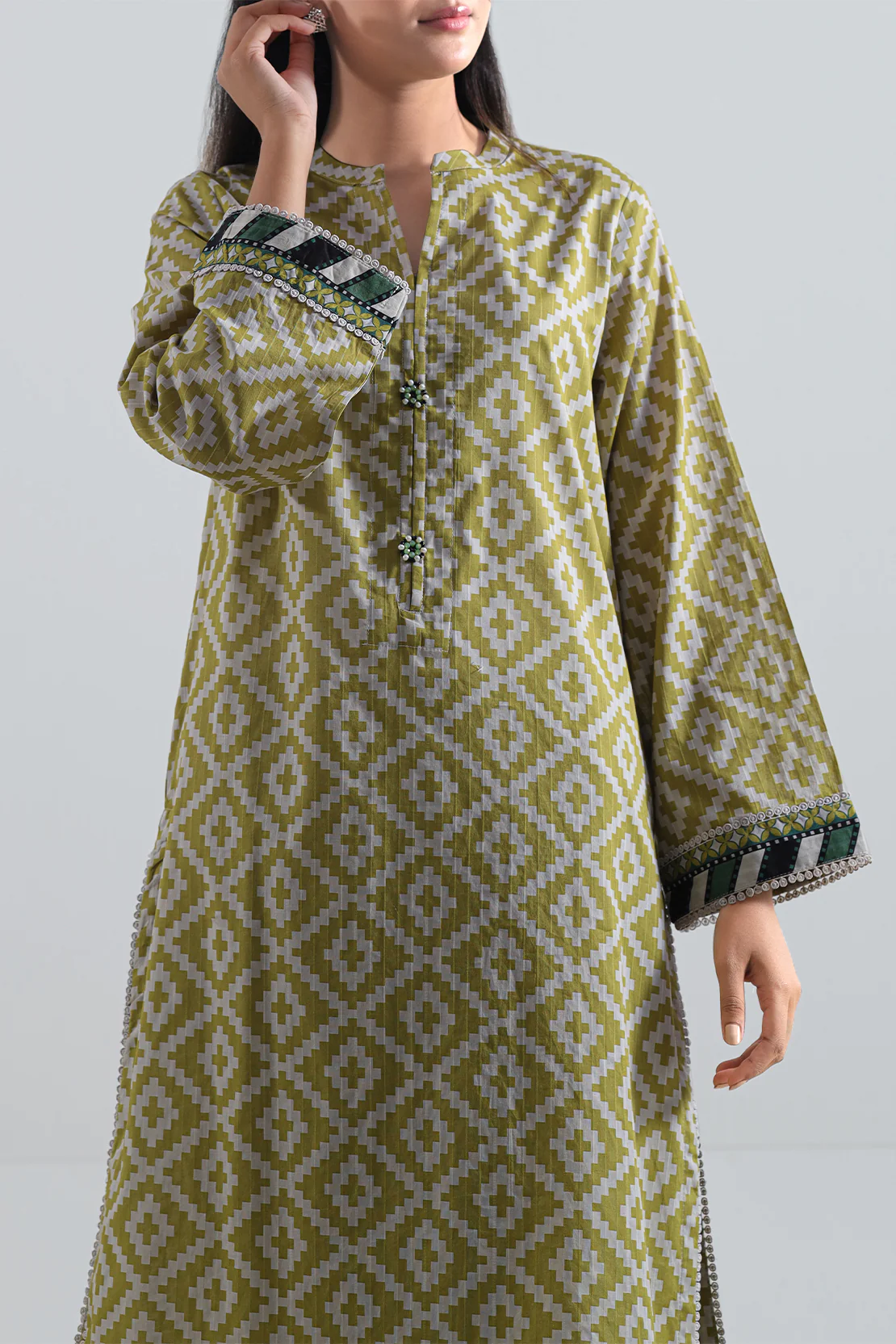 Printed Lawn Stitched Shirt - Image 3