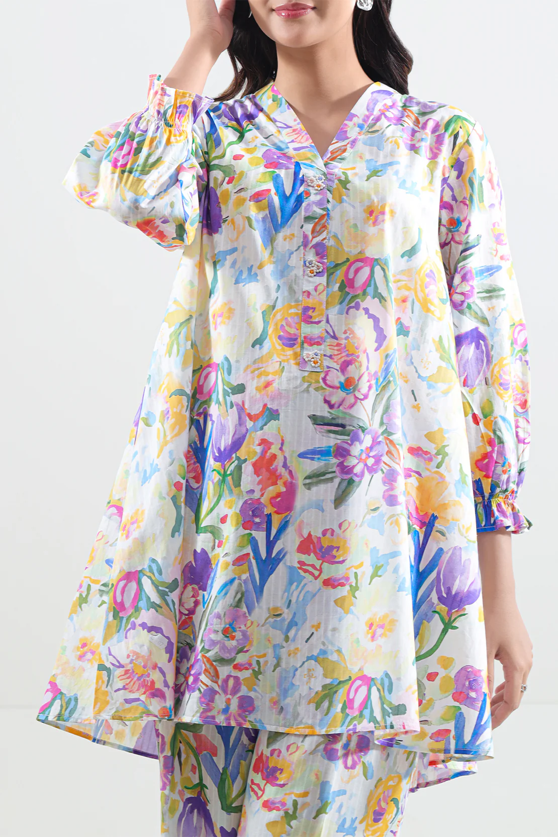 Printed Lawn Stitched Shirt - Image 3