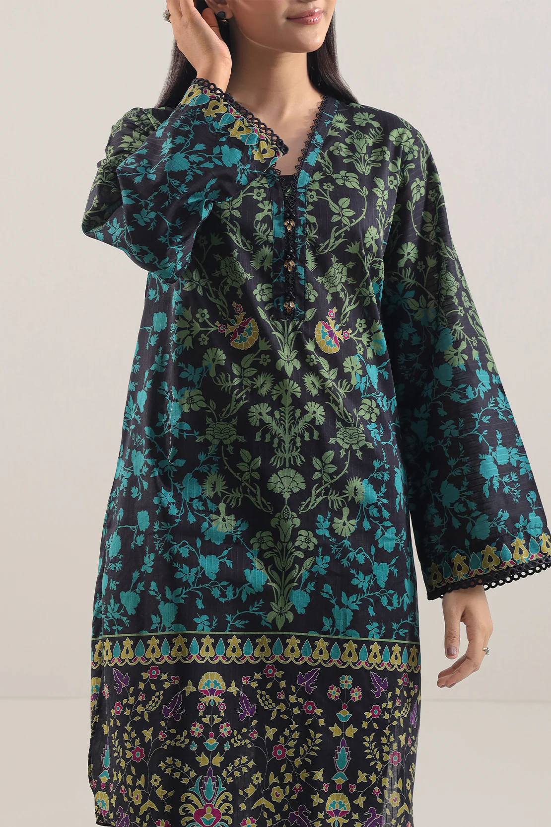 Printed Lawn Stitched Shirt - Image 2