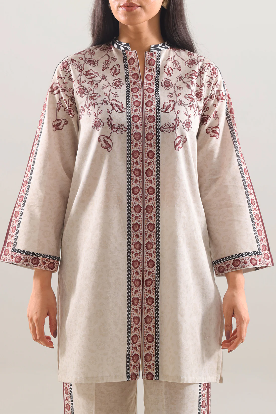 Printed Lawn Stitched Shirt - Image 2