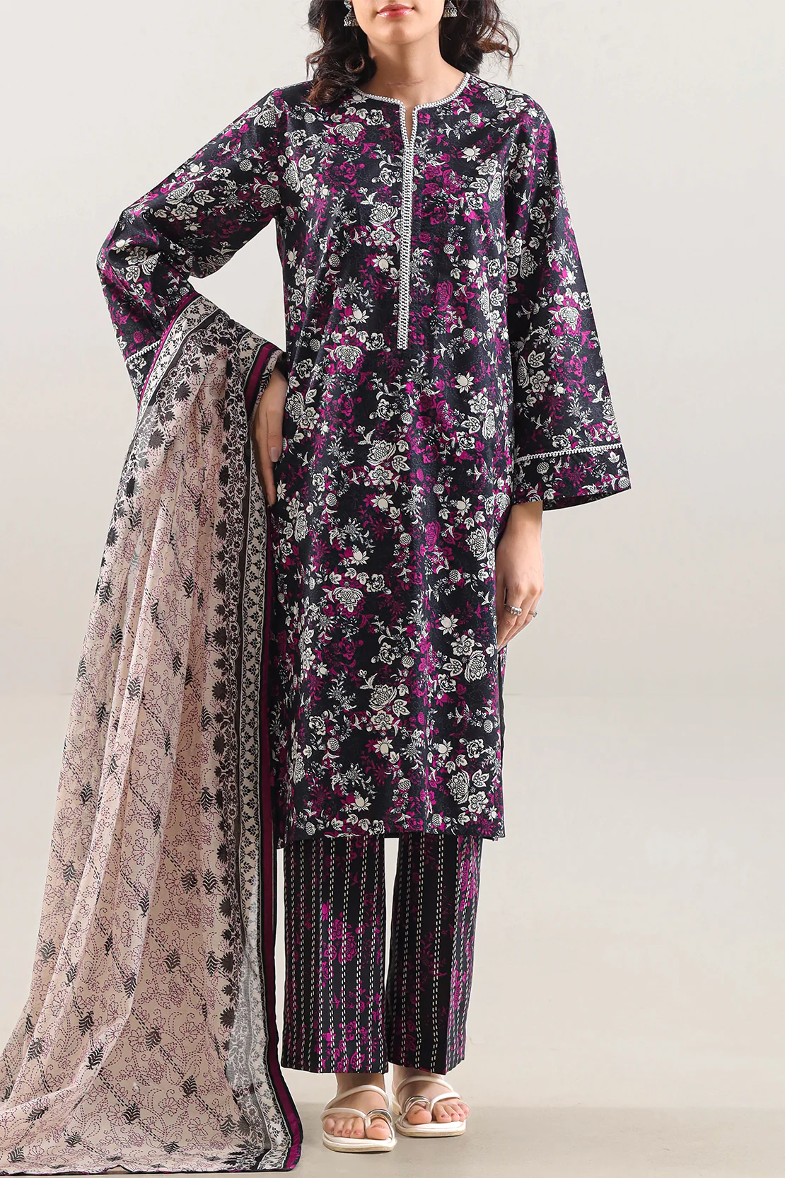 Printed Lawn Stitched Shirt - Image 3
