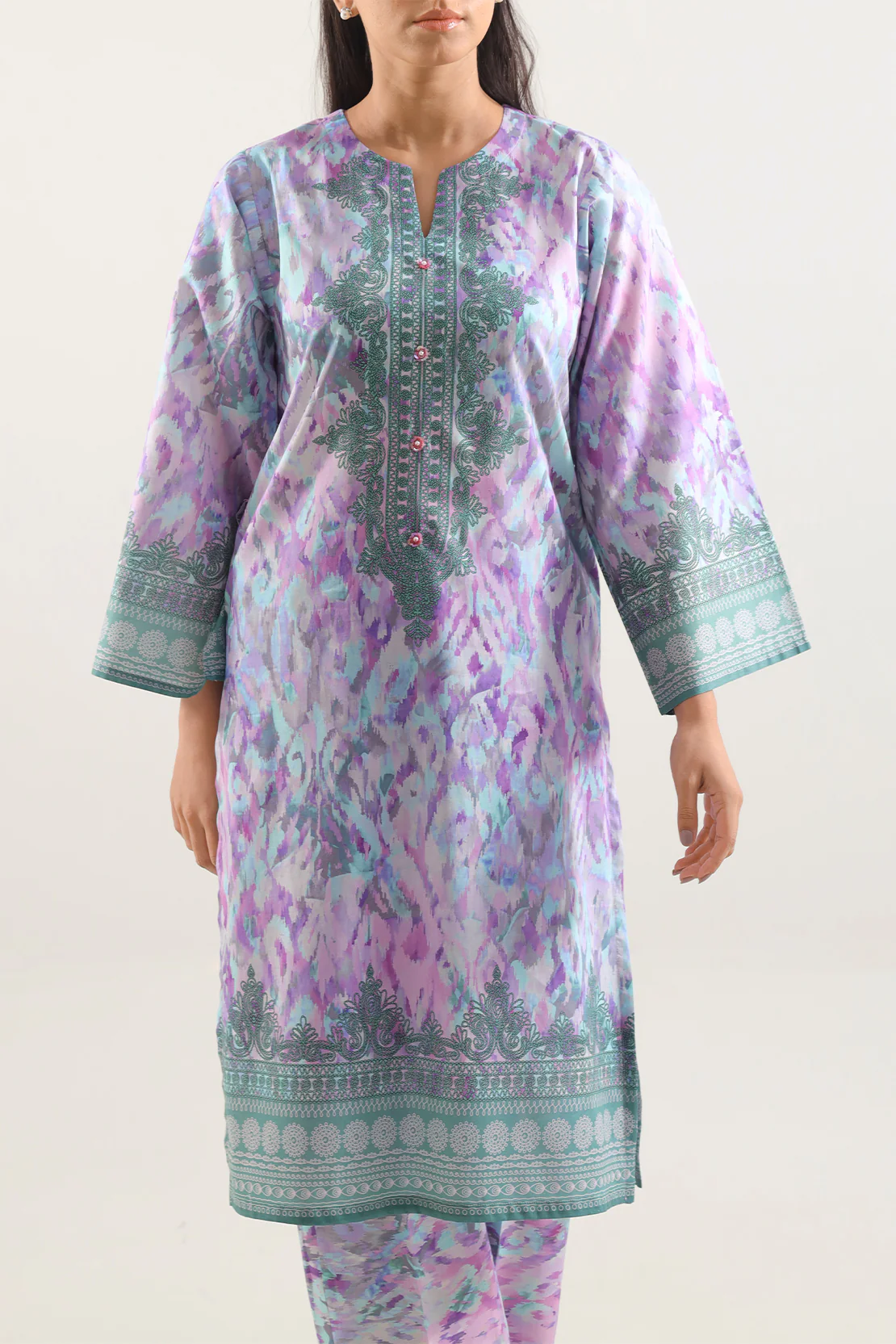 Printed Lawn Stitched Shirt - Image 2