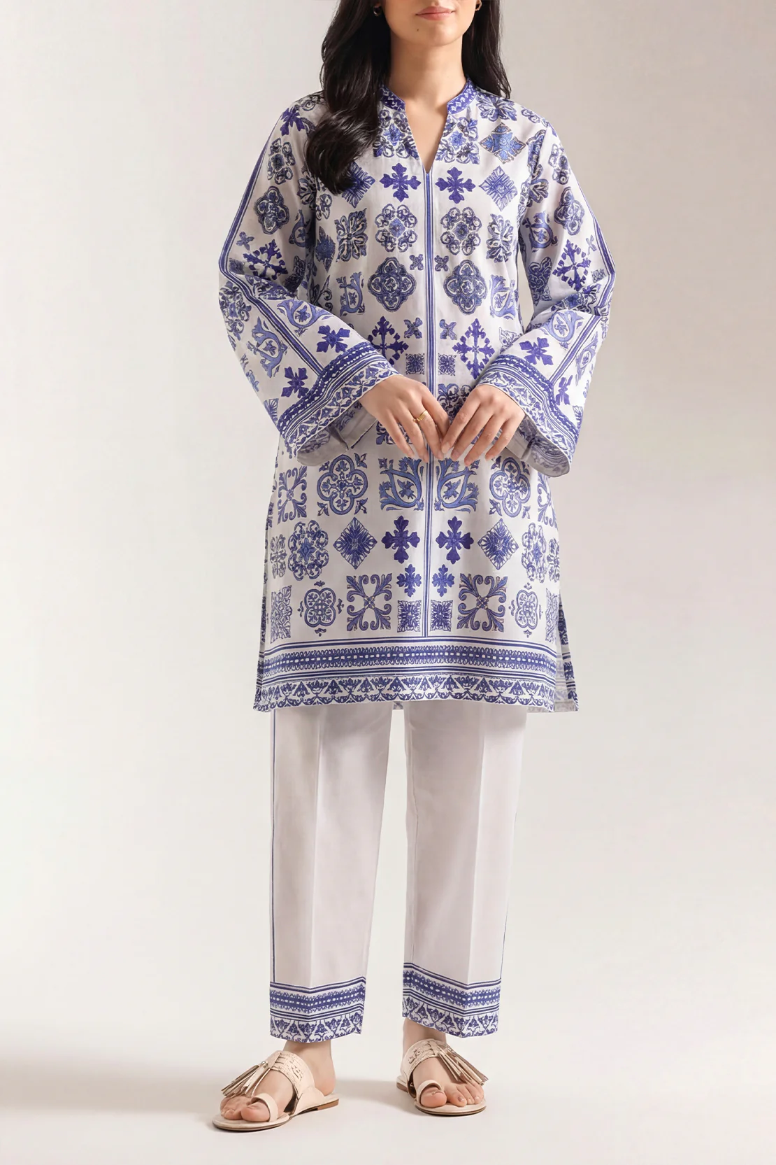 Printed Lawn Stitched Shirt - Image 2