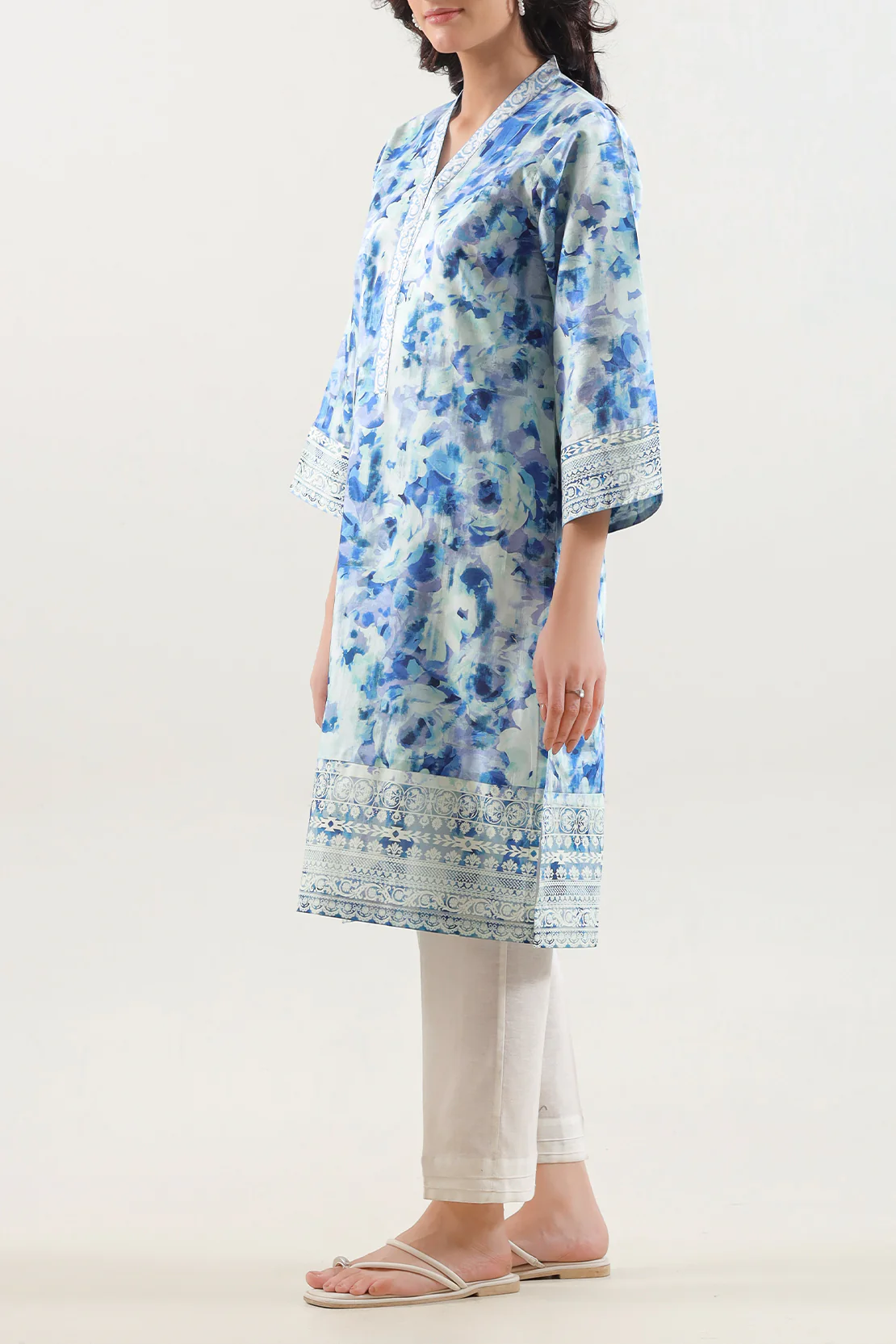 Printed Lawn Stitched Shirt - Image 3