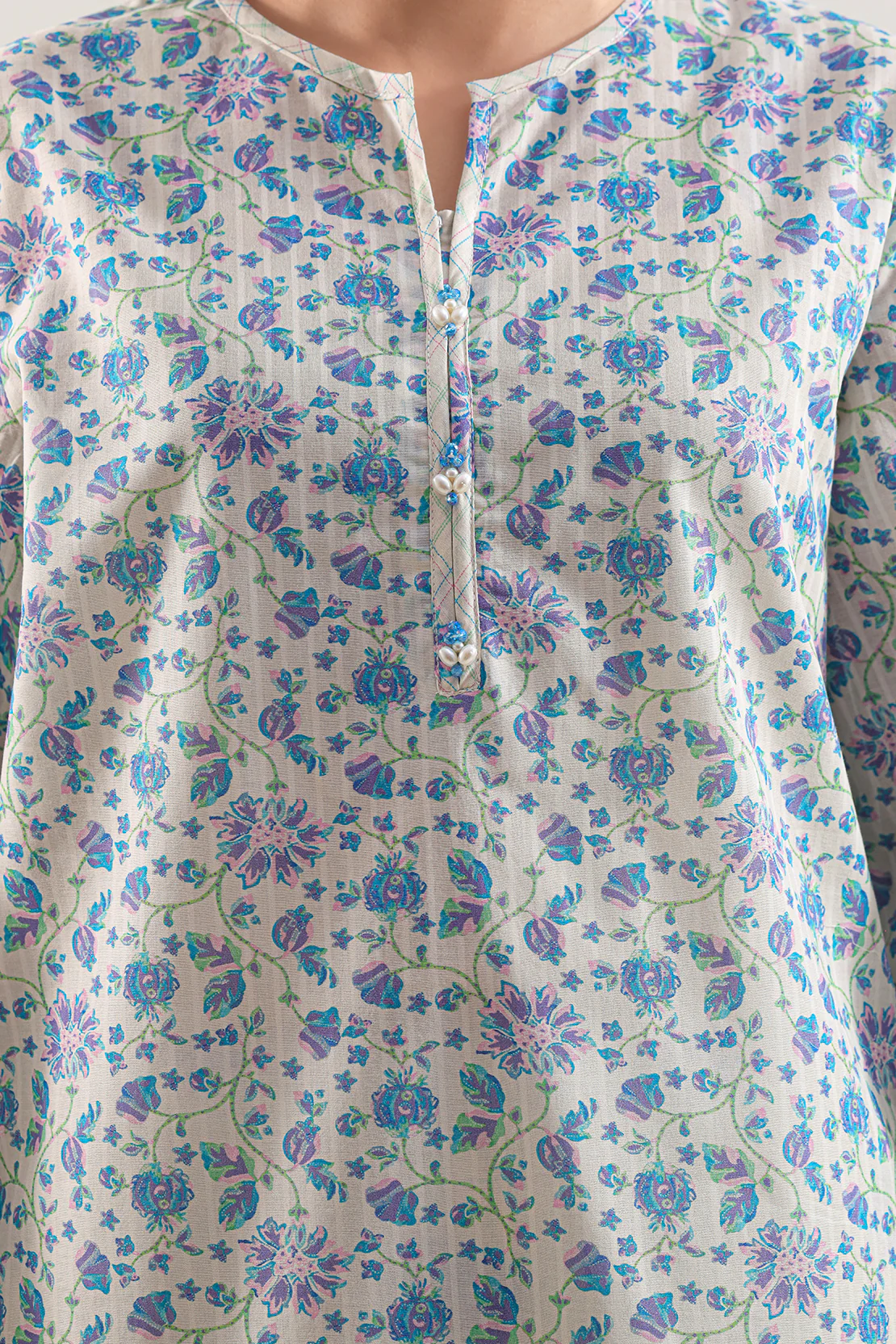 Printed Lawn Stitched Shirt - Image 4