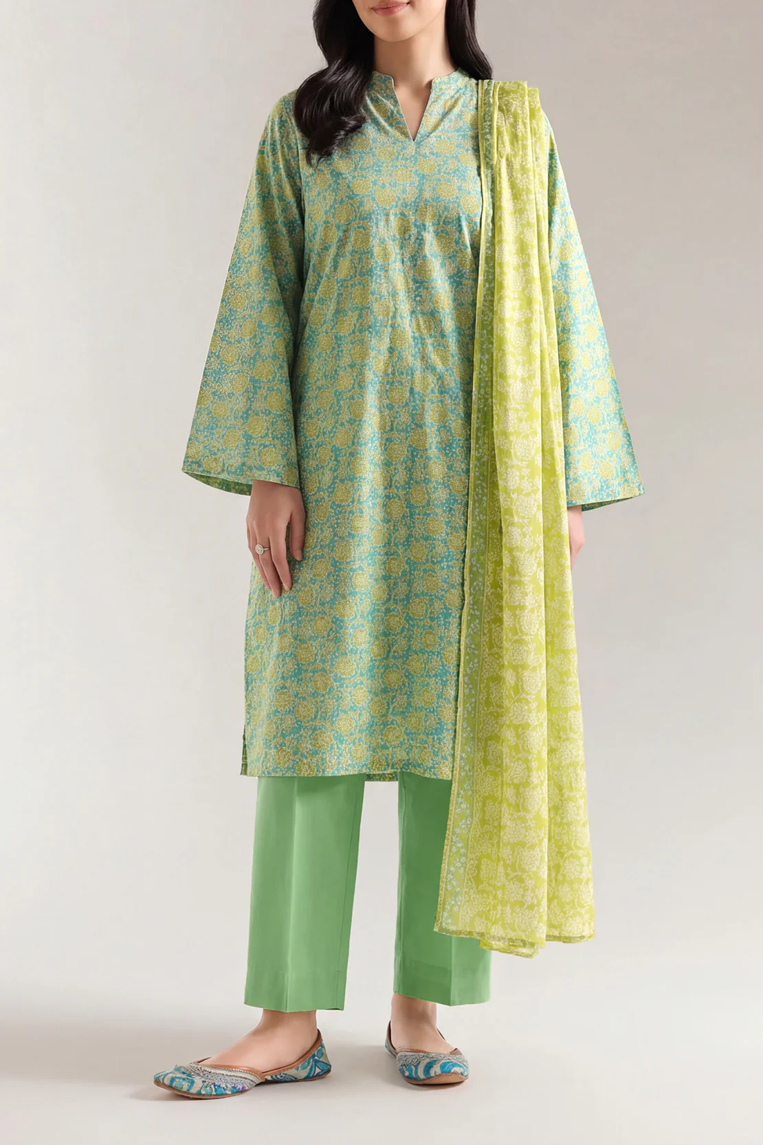Printed Lawn Stitched Shirt - Image 2