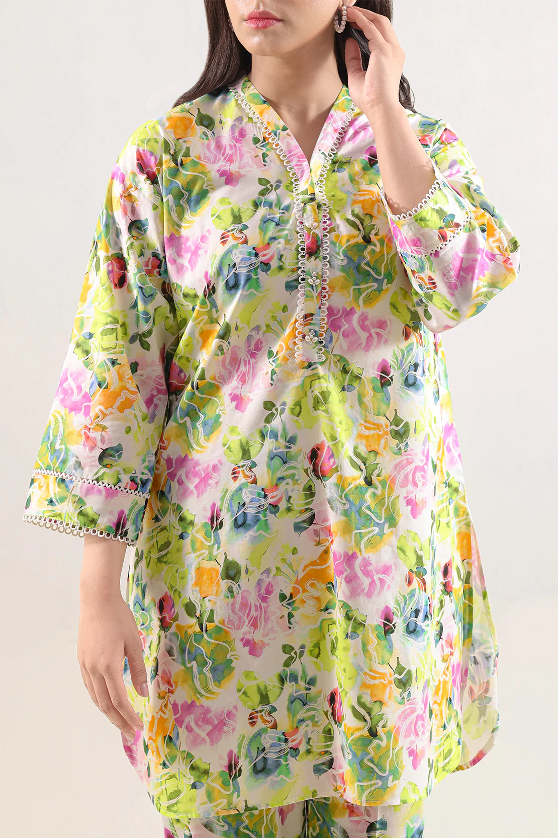 Printed Lawn Stitched Shirt - Image 2
