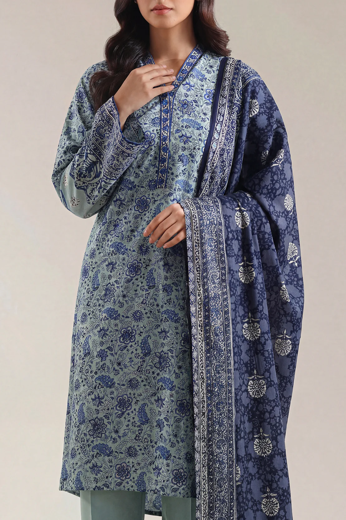 Printed Linen Stitched 2 Piece (Shirt/Trouser)