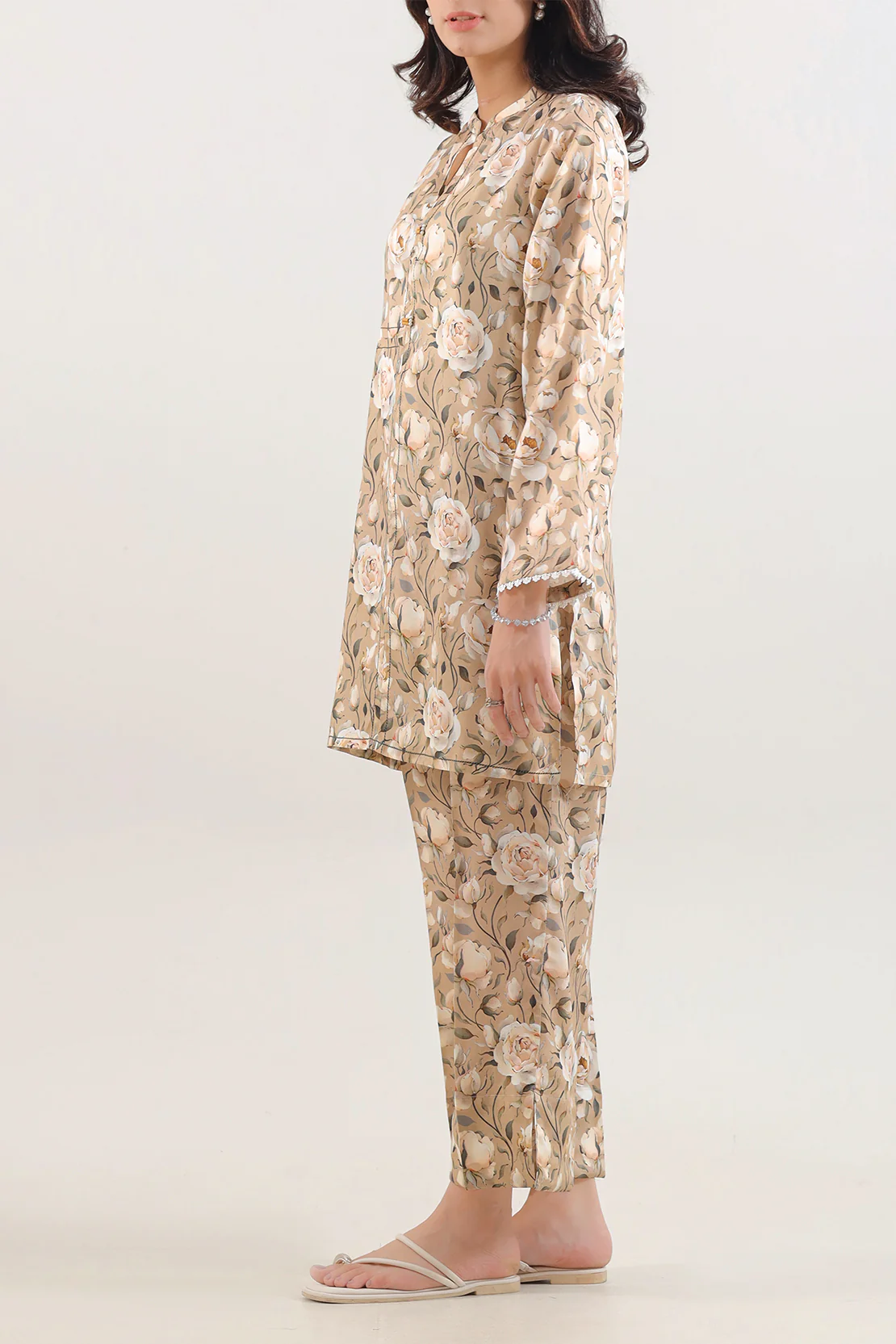 Printed Silk Touch Stitched 2 Piece (Shirt/Trouser) - Image 3