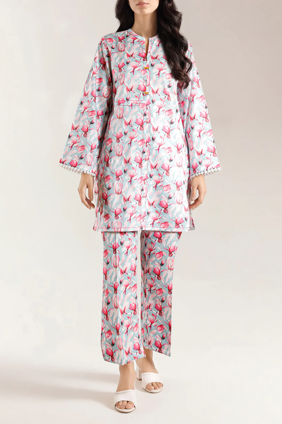 Printed Silk Touch Stitched 2 Piece (Shirt/Trouser)