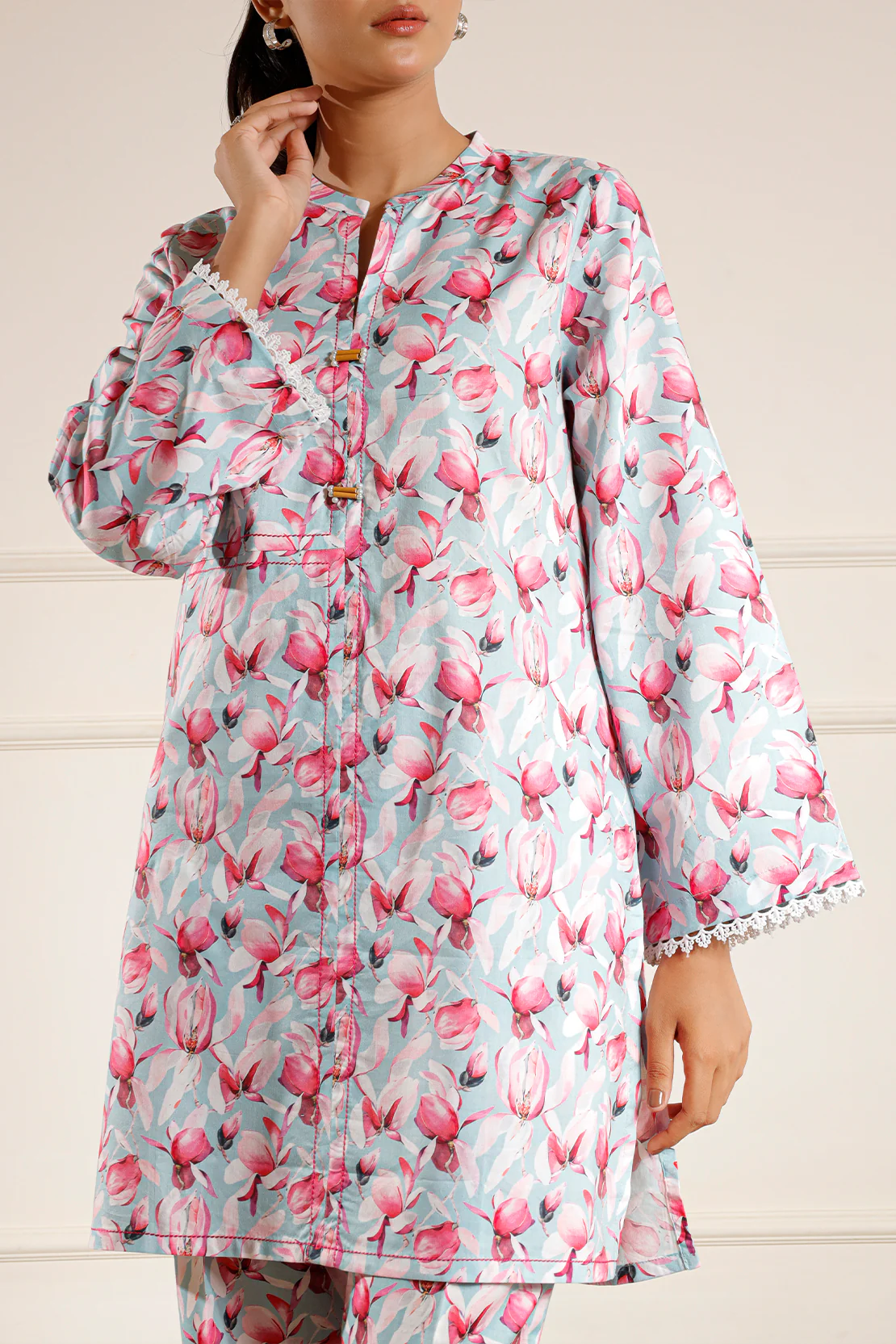 Printed Silk Touch Stitched 2 Piece (Shirt/Trouser) - Image 5