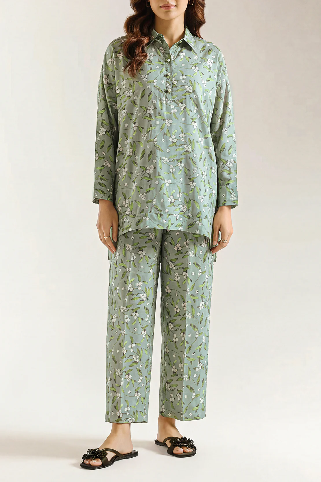 Printed Silk Touch Stitched 2 Piece (Shirt/Trouser)