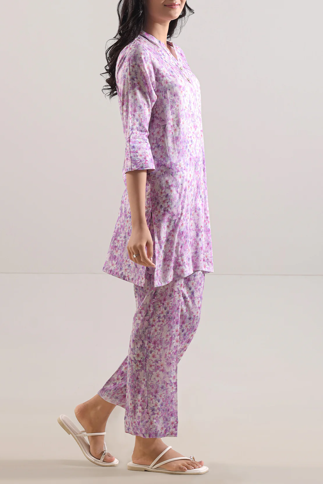 Printed Silk Touch Stitched 2 Piece (Shirt/Trouser) - Image 2