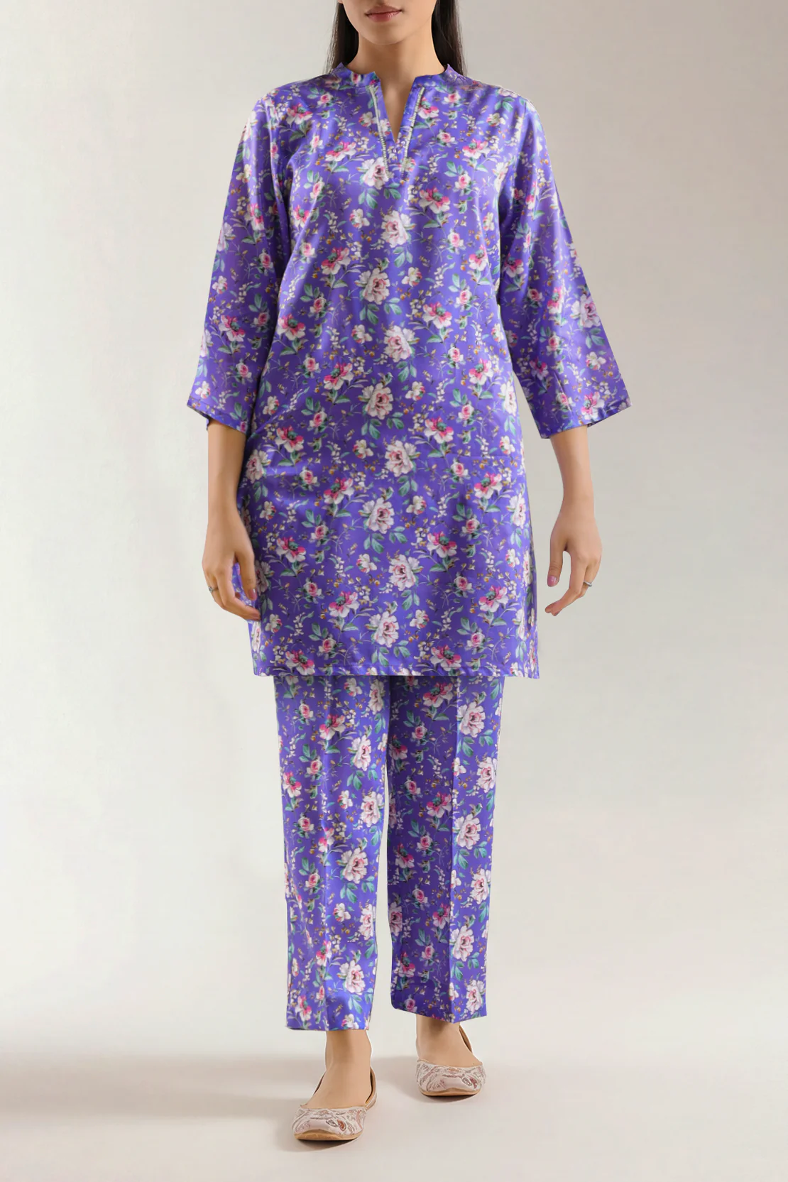 Printed Silk Touch Stitched 2 Piece (Shirt/Trouser)