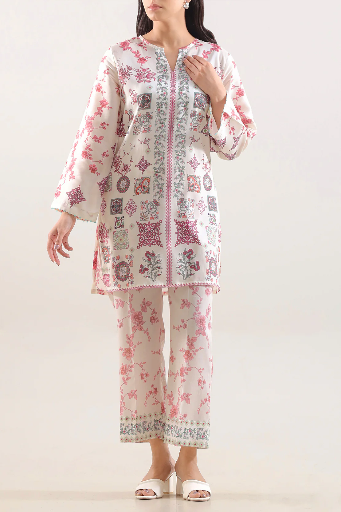 Printed Silk Touch Stitched 2 Piece (Shirt/Trouser)