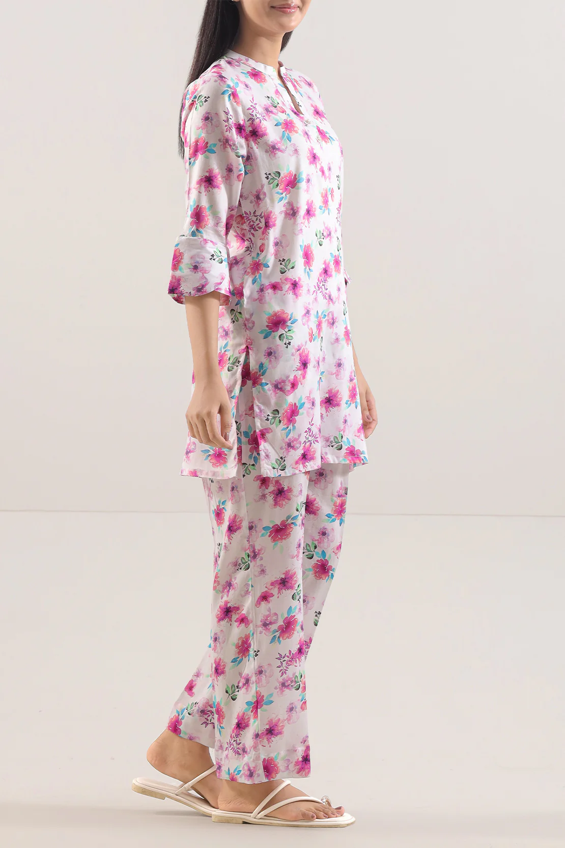 Printed Silk Touch Stitched 2 Piece (Shirt/Trouser) - Image 3