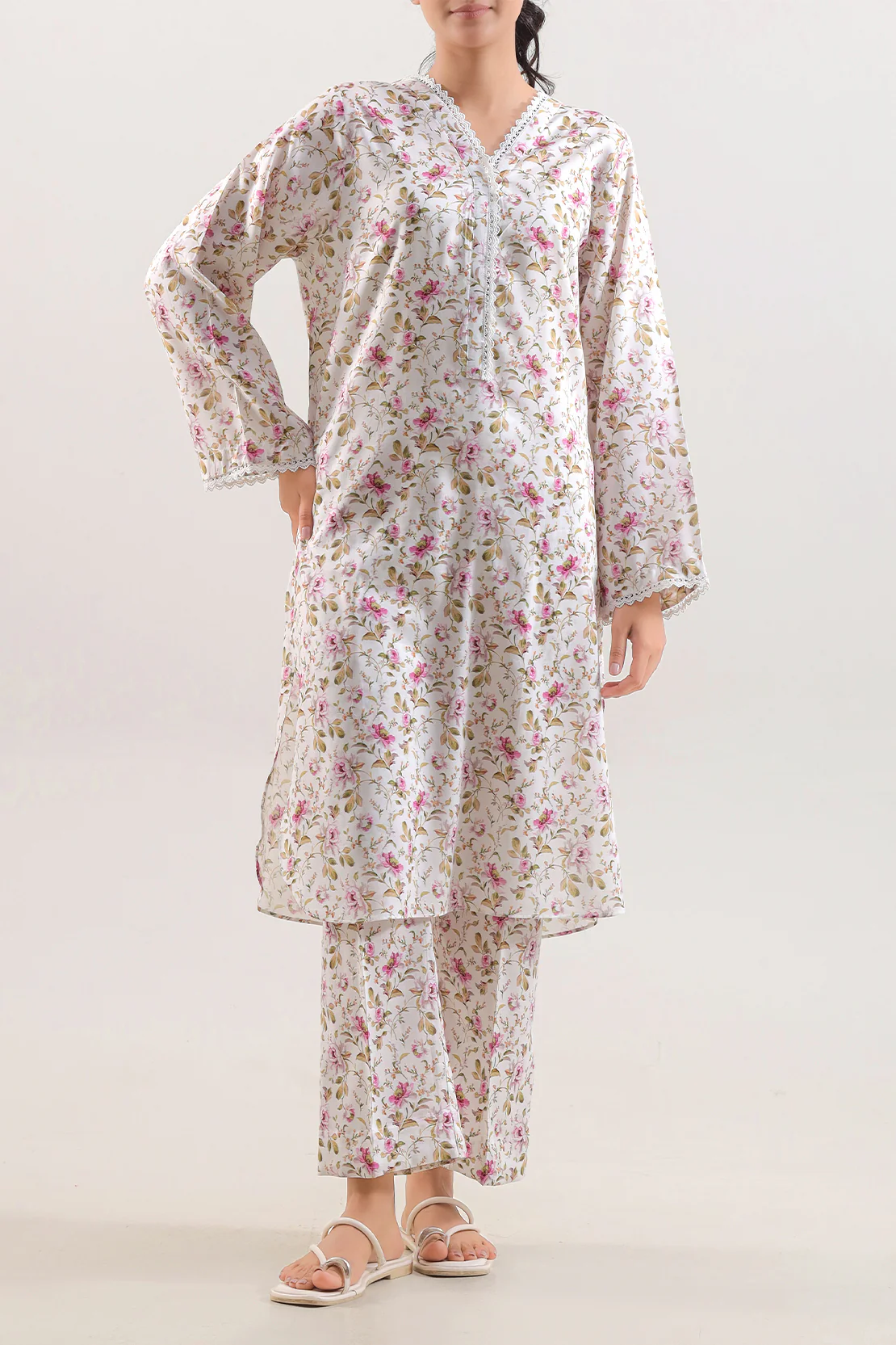 Printed Silk Touch Stitched 2 Piece (Shirt/Trouser) - Image 3