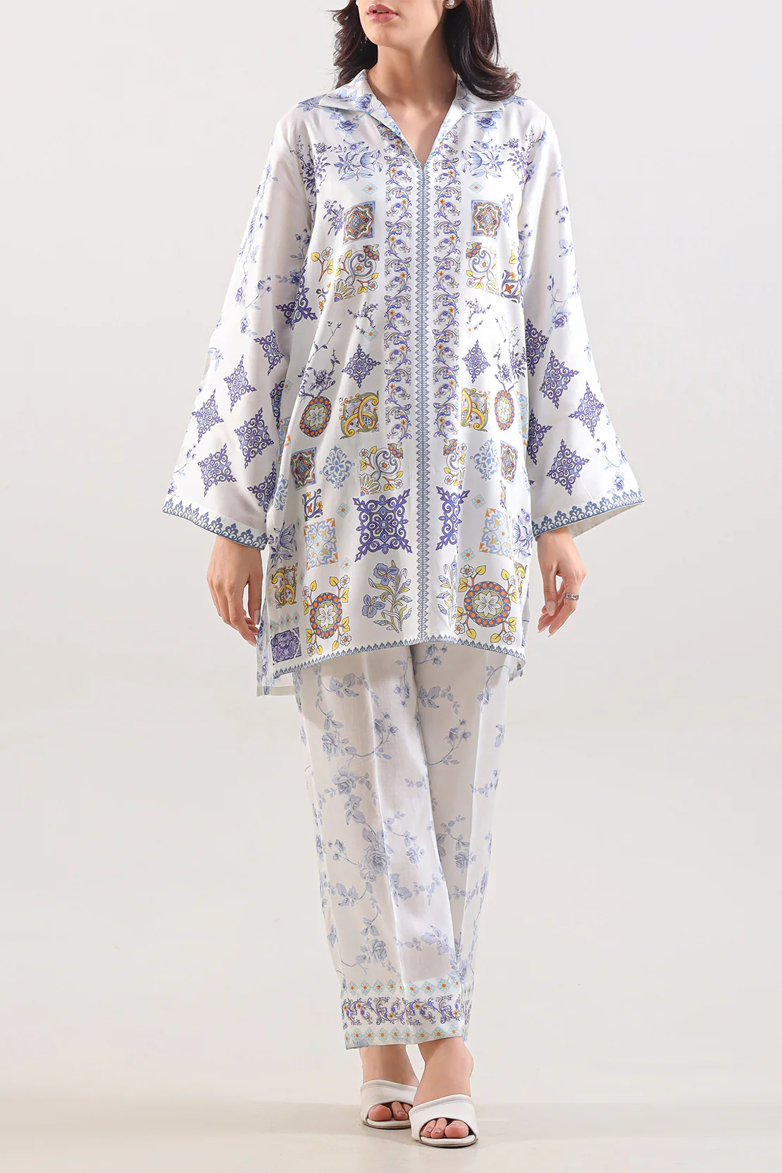 Printed Silk Touch Stitched 2 Piece (Shirt/Trouser)