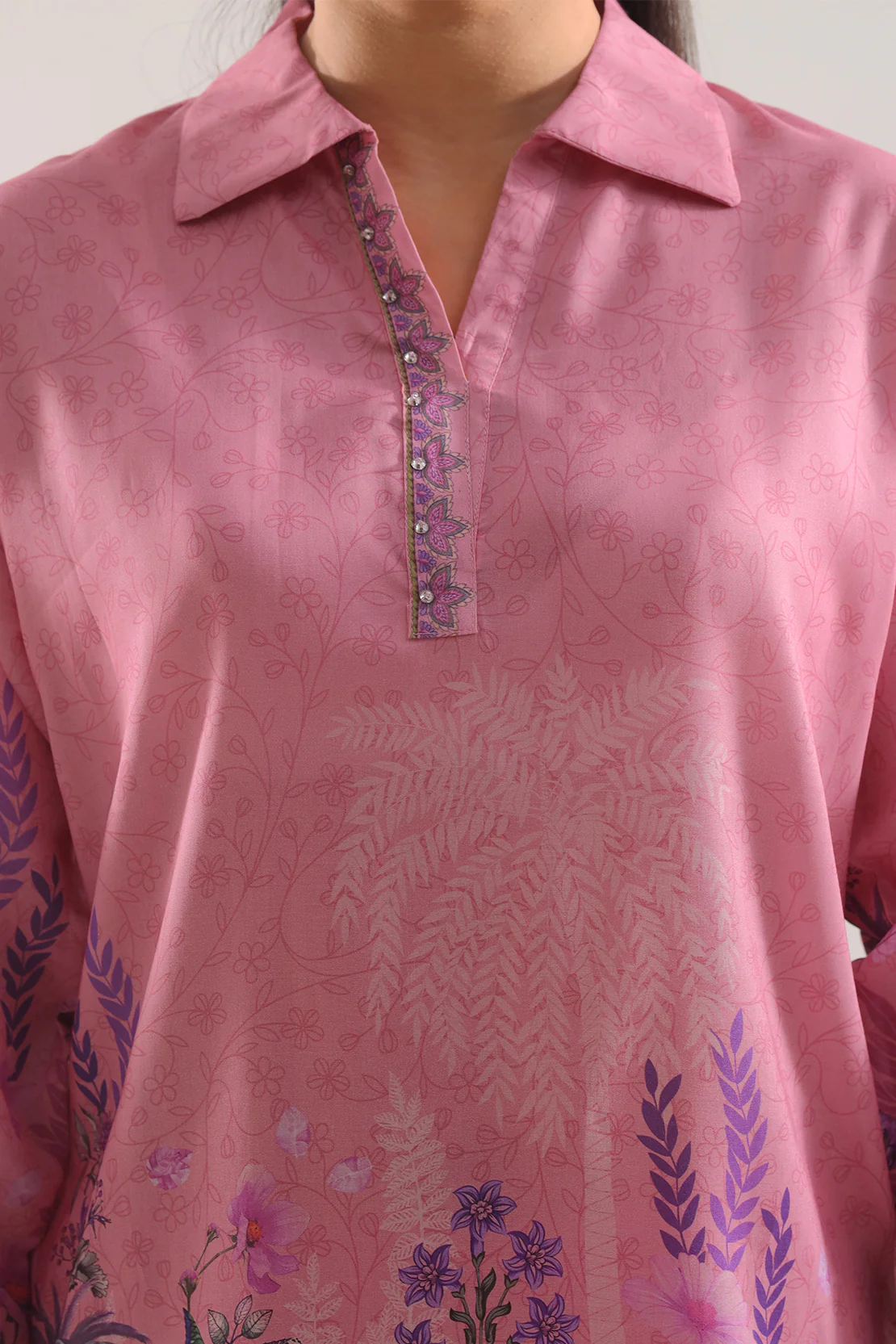 Printed Silk Touch Stitched 2 Piece (Shirt/Trouser) - Image 3