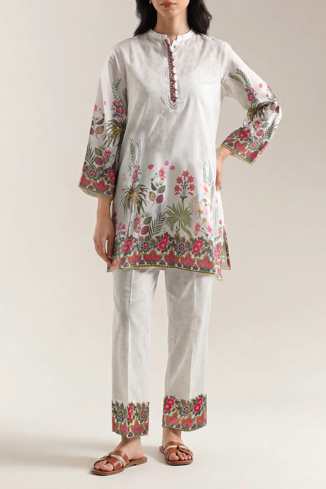 Printed Silk Touch Stitched 2 Piece (Shirt/Trouser)