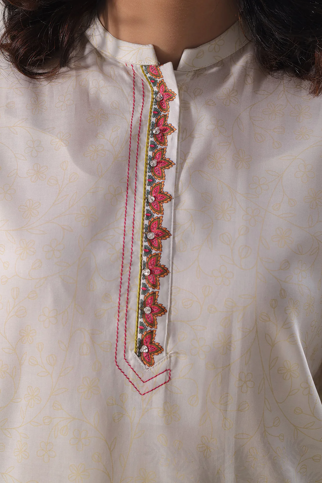 Printed Silk Touch Stitched 2 Piece (Shirt/Trouser) - Image 3