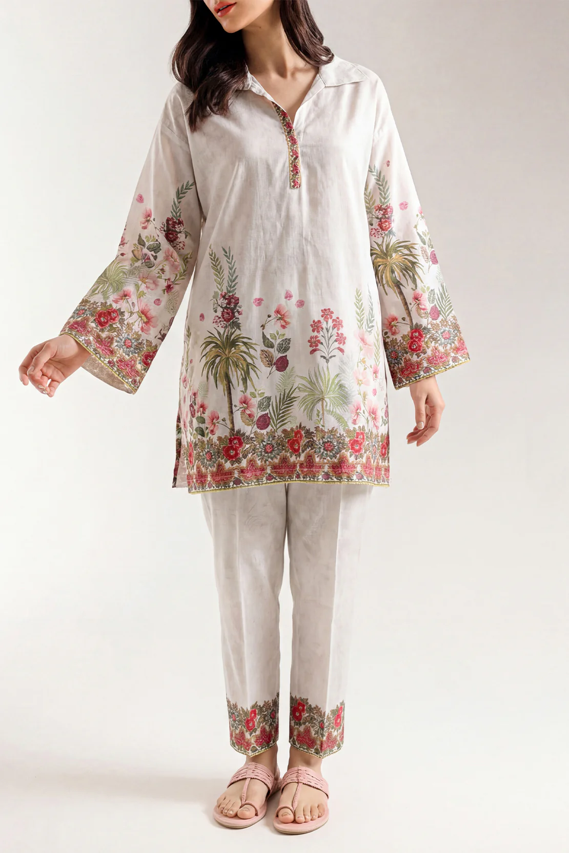 Printed Silk Touch Stitched 2 Piece (Shirt/Trouser)