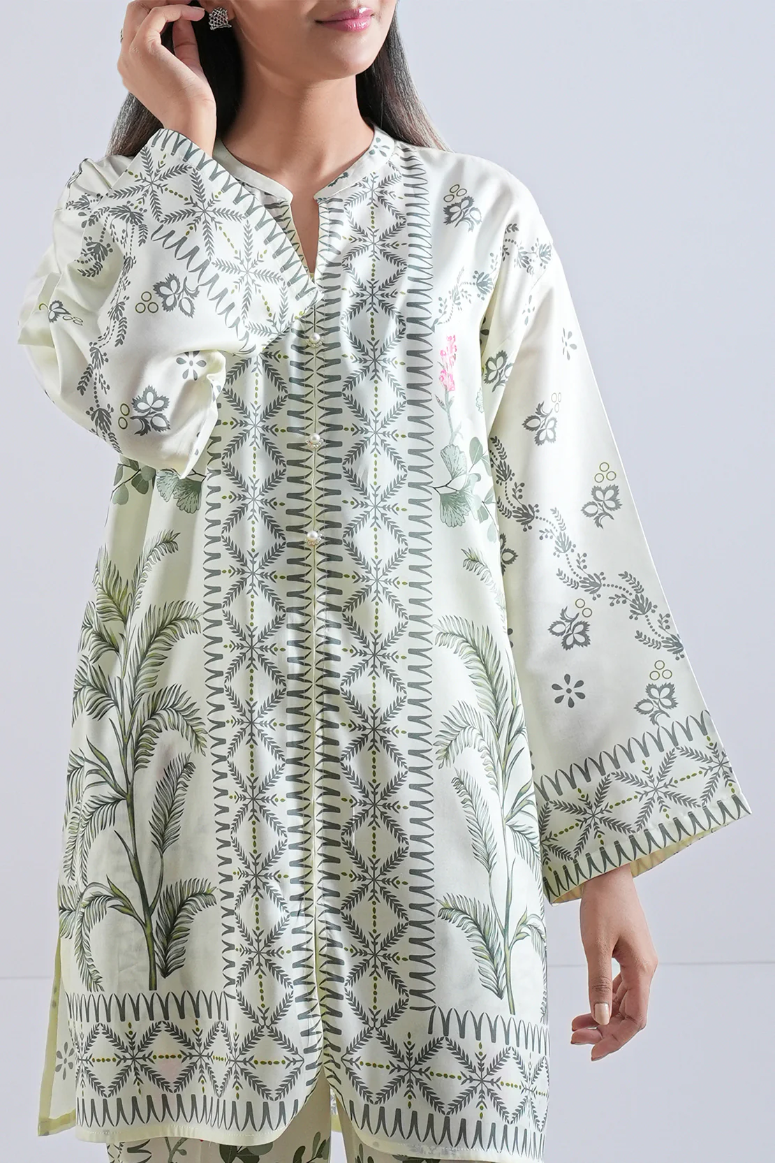 Printed Silk Touch Stitched Shirt - Image 4