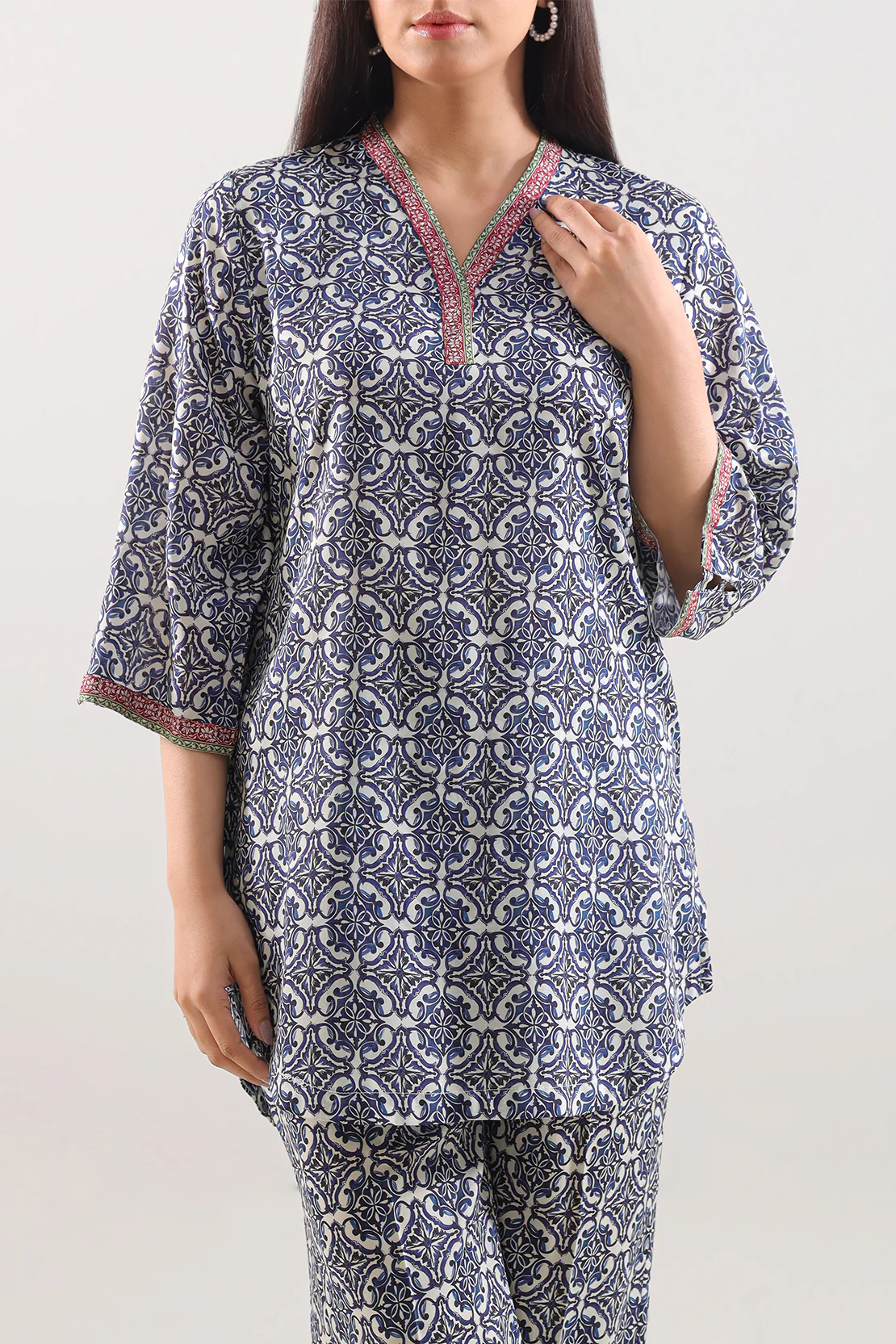 Printed Silk Touch Stitched Shirt - Image 2
