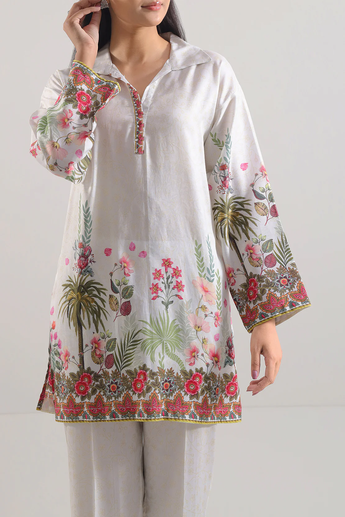 Printed Silk Touch Stitched Shirt - Image 4