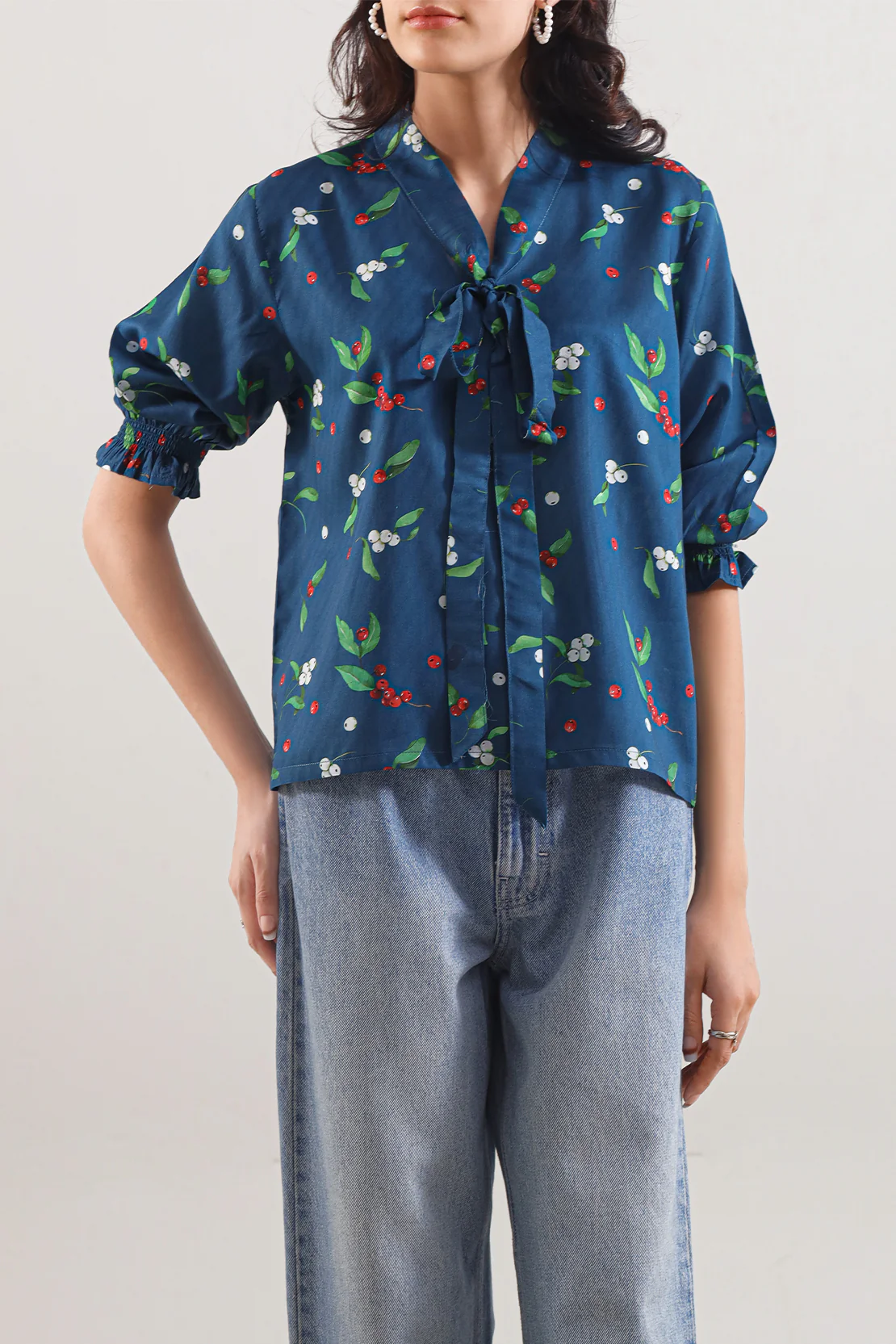 Printed Silk Touch Stitched Western Top - Image 2