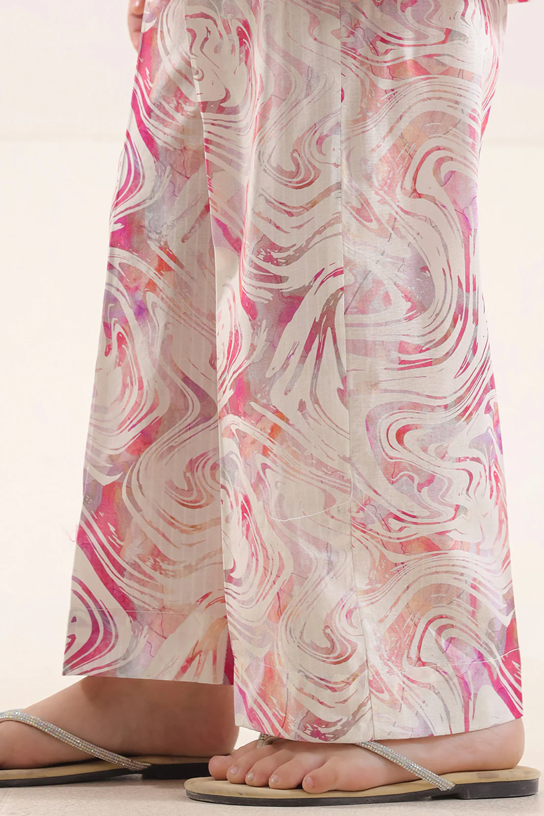 Printed Self Strip Lawn Stitched 2 Piece (Shirt/Trouser) For Kids - Image 6