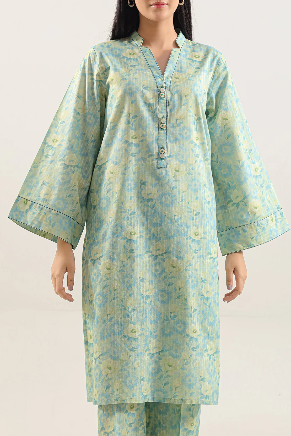 Printed Self Strip Lawn Stitched 2 Piece (Shirt/Trouser) - Image 3