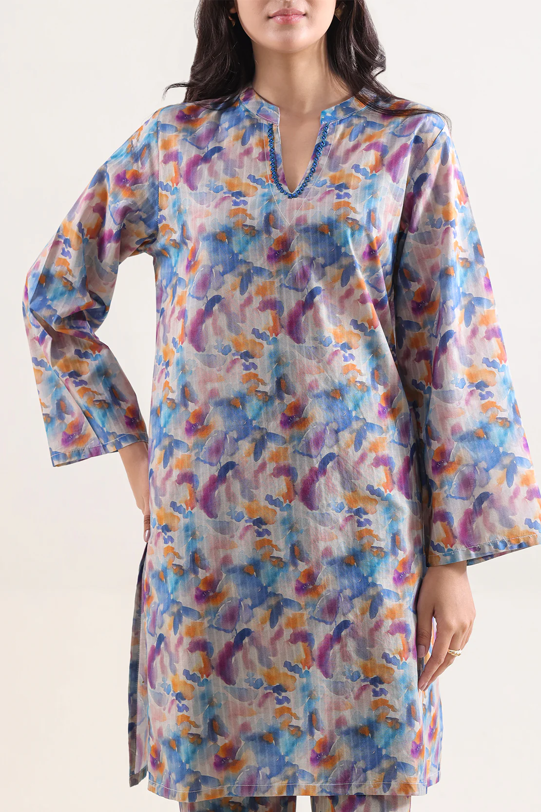 Printed Self Strip Lawn Stitched 2 Piece (Shirt/Trouser) - Image 4