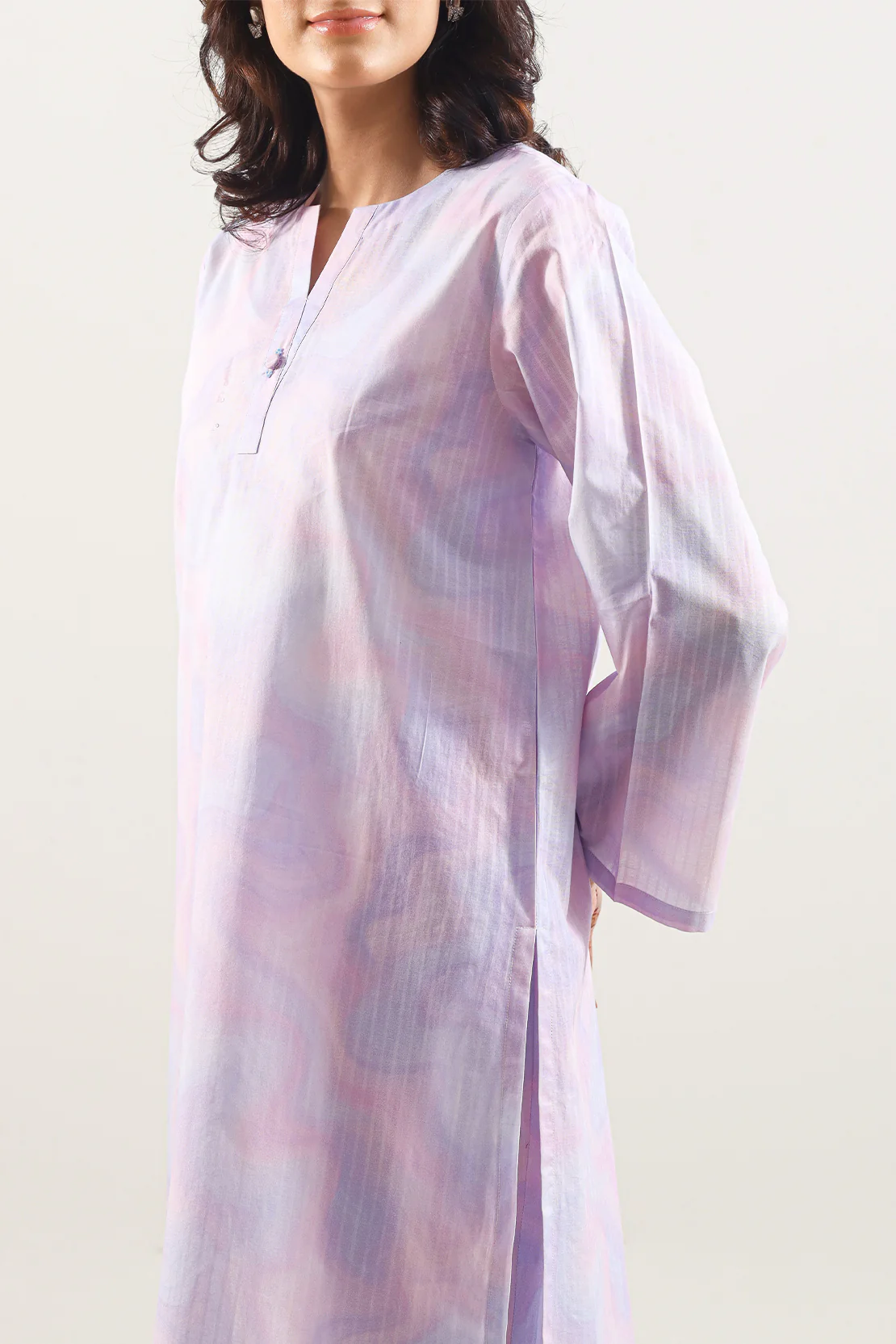 Printed Self Strip Lawn Stitched 2 Piece (Shirt/Trouser) - Image 2