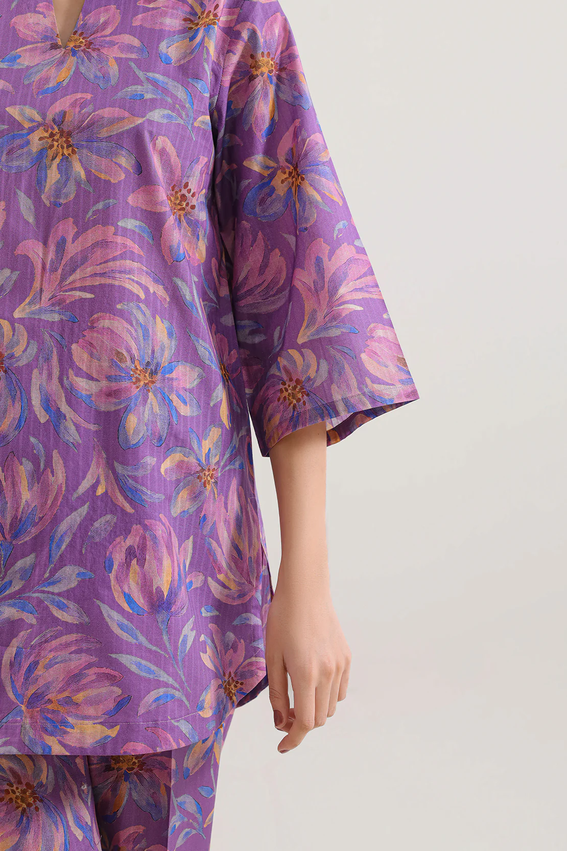 Printed Self Strip Lawn Stitched 2 Piece (Shirt/Trouser) - Image 4