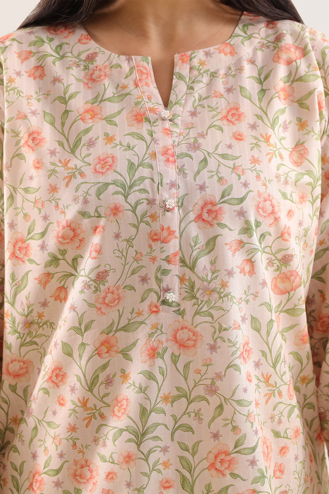 Printed Self Strip Lawn Stitched 2 Piece (Shirt/Trouser) - Image 4