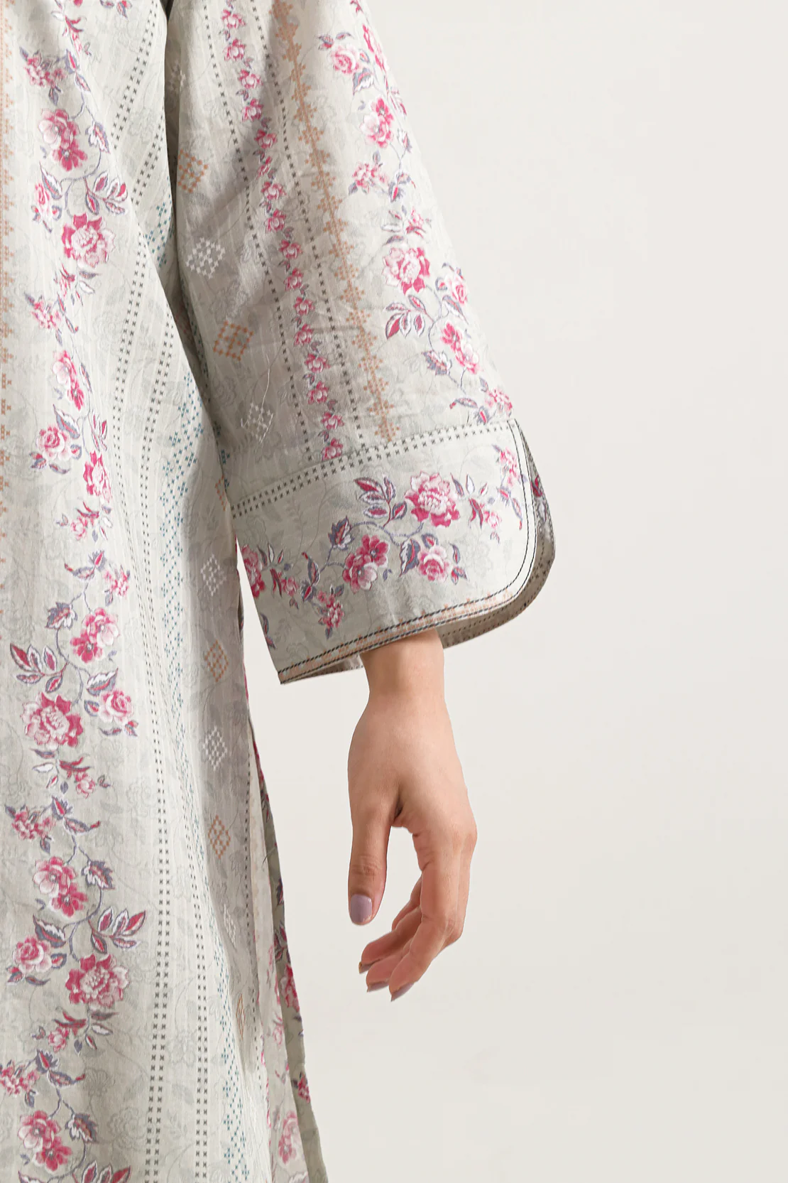 Printed Self Strip Lawn Stitched 2 Piece (Shirt/Trouser) - Image 5