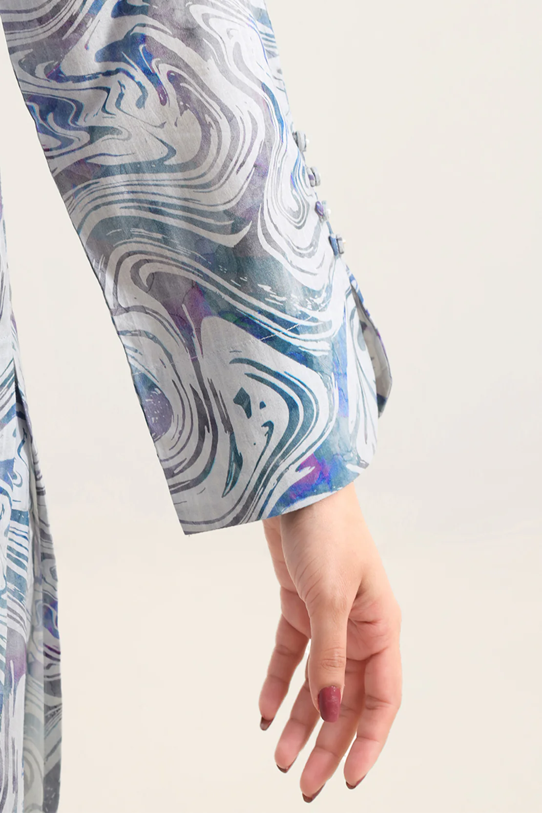 Printed Self Strip Lawn Stitched 2 Piece (Shirt/Trouser) - Image 4