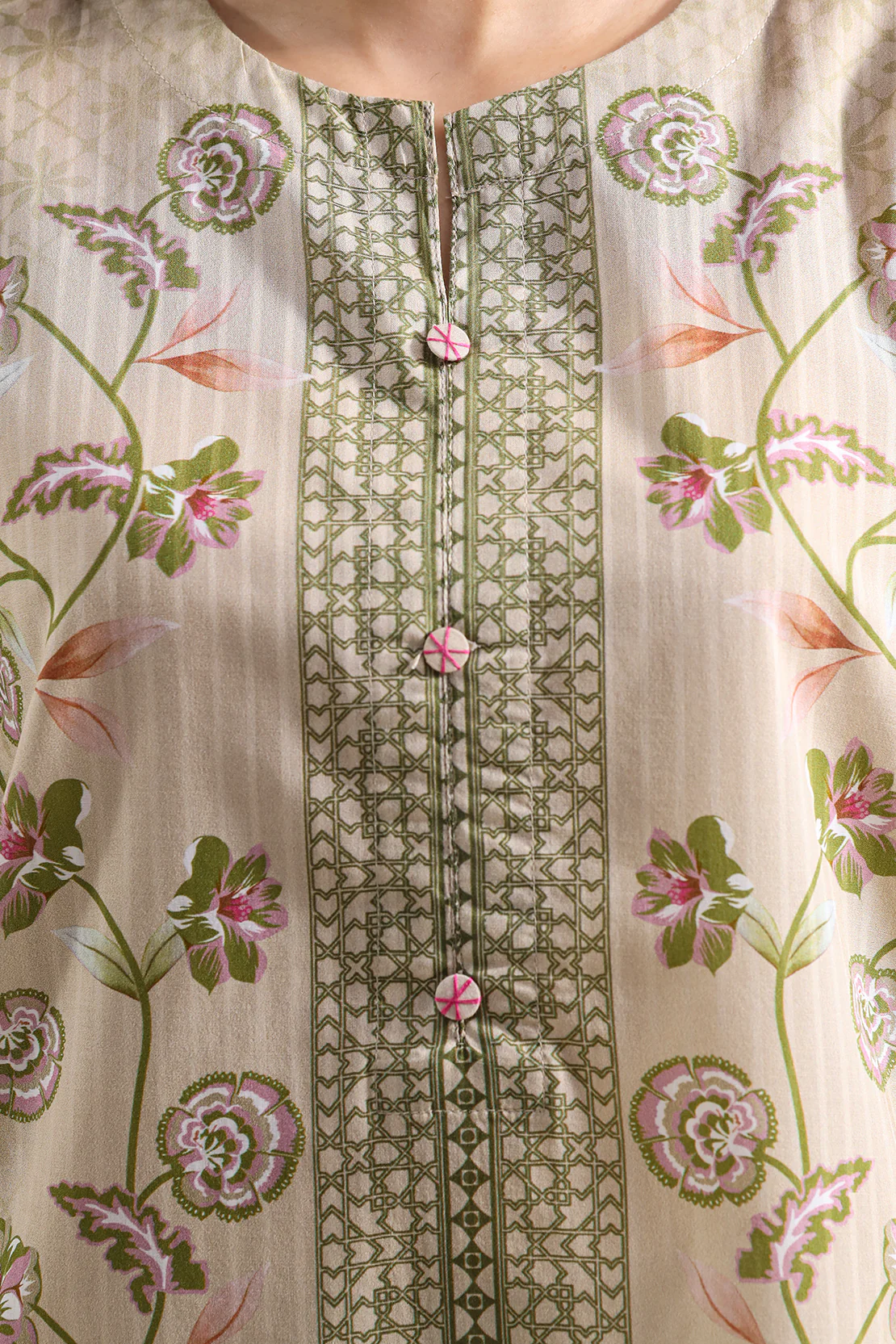 Printed Self Strip Lawn Stitched 2 Piece (Shirt/Trouser) - Image 3
